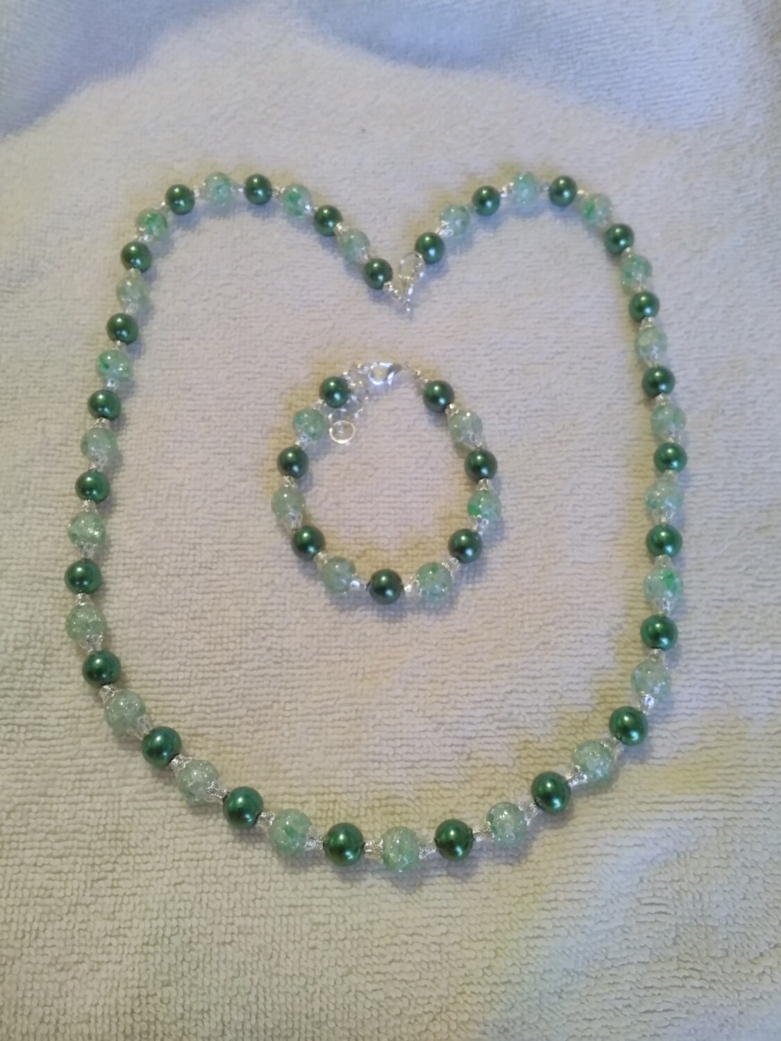 Green Beaded Jewelry Set