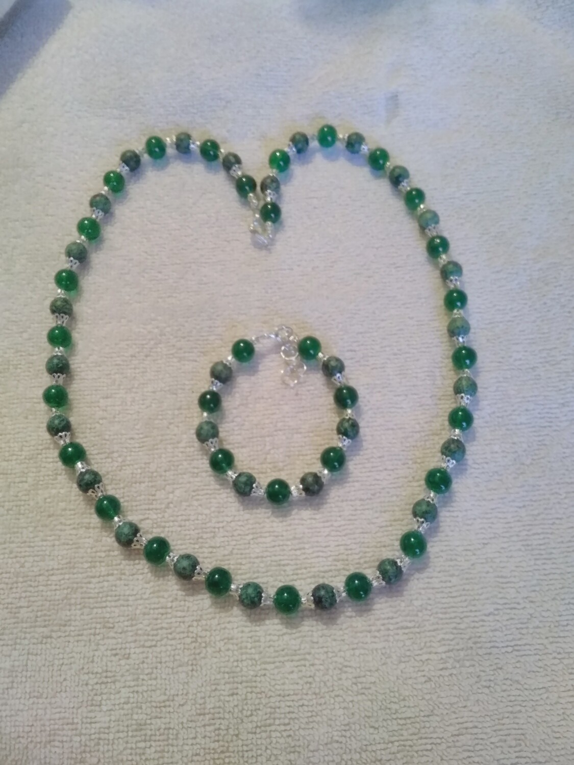 Green Beaded Jewelry Set