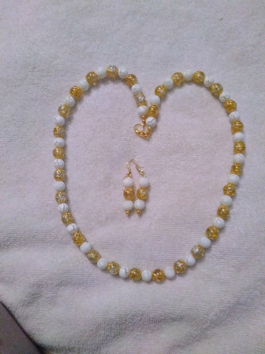 Yellow Beaded Jewelry Set