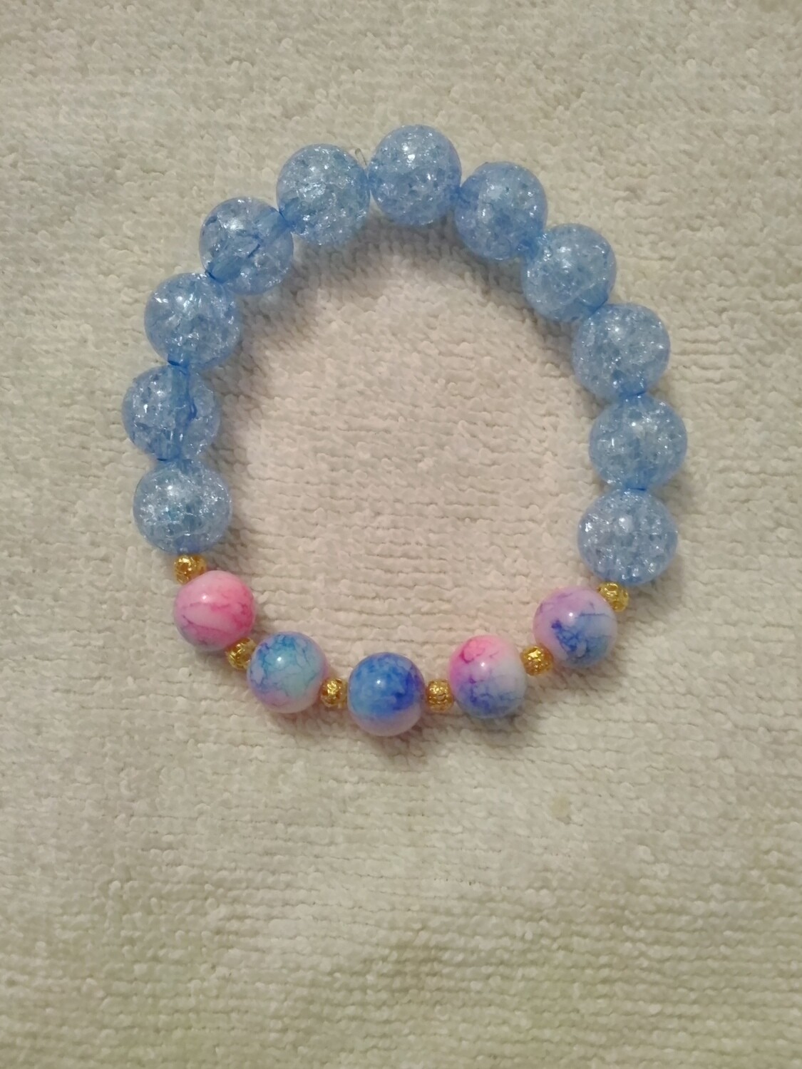 Blue &amp; Pink Beaded Bracelet