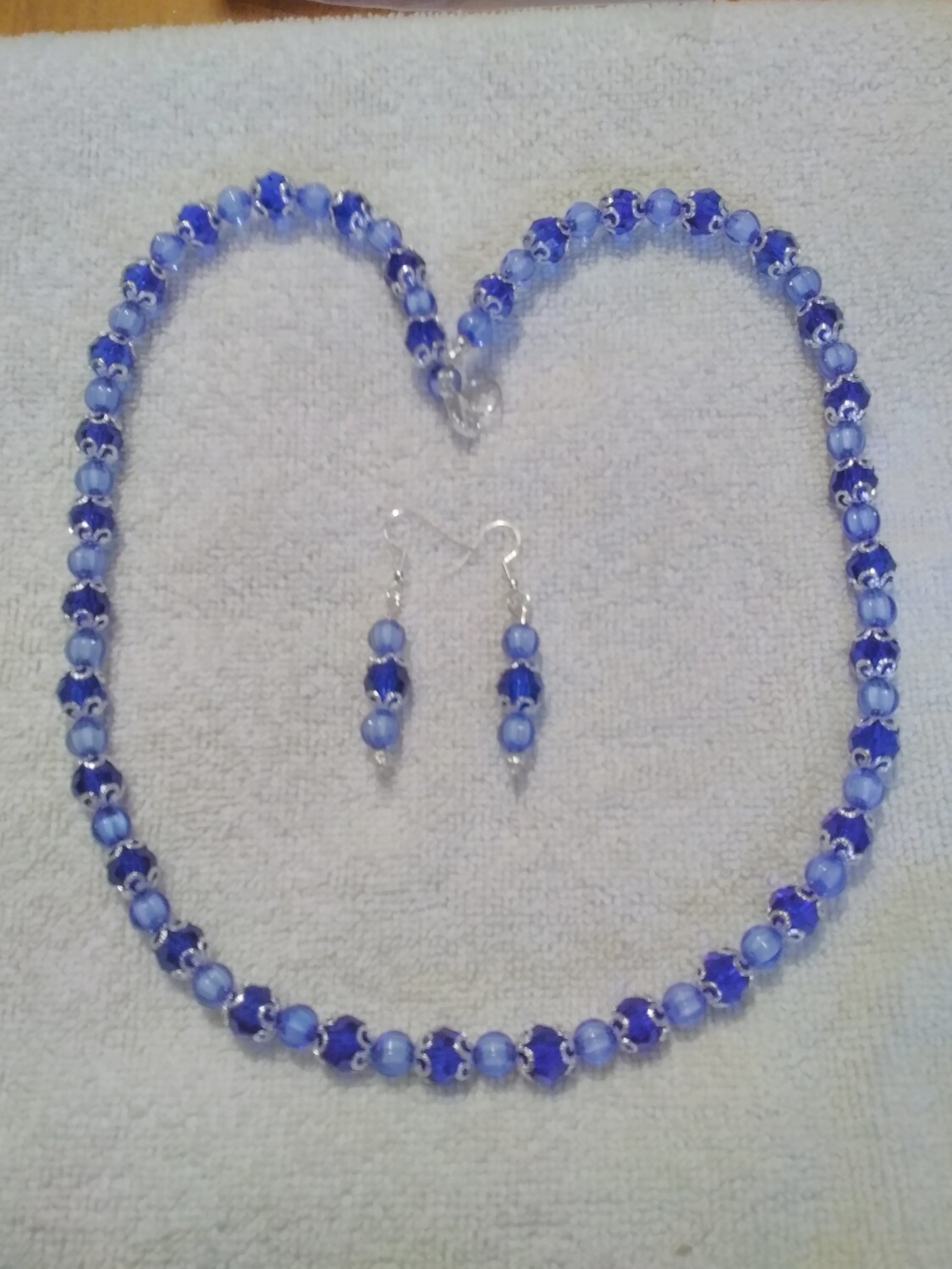 Blue Beaded Jewelry Set