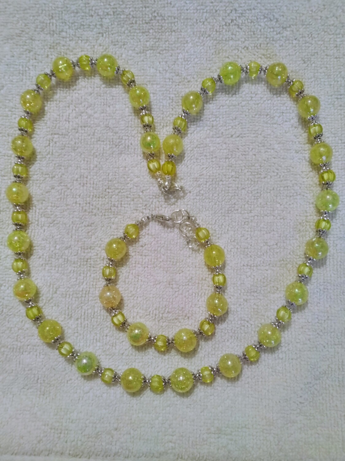 Yellow Beaded Jewelry Set