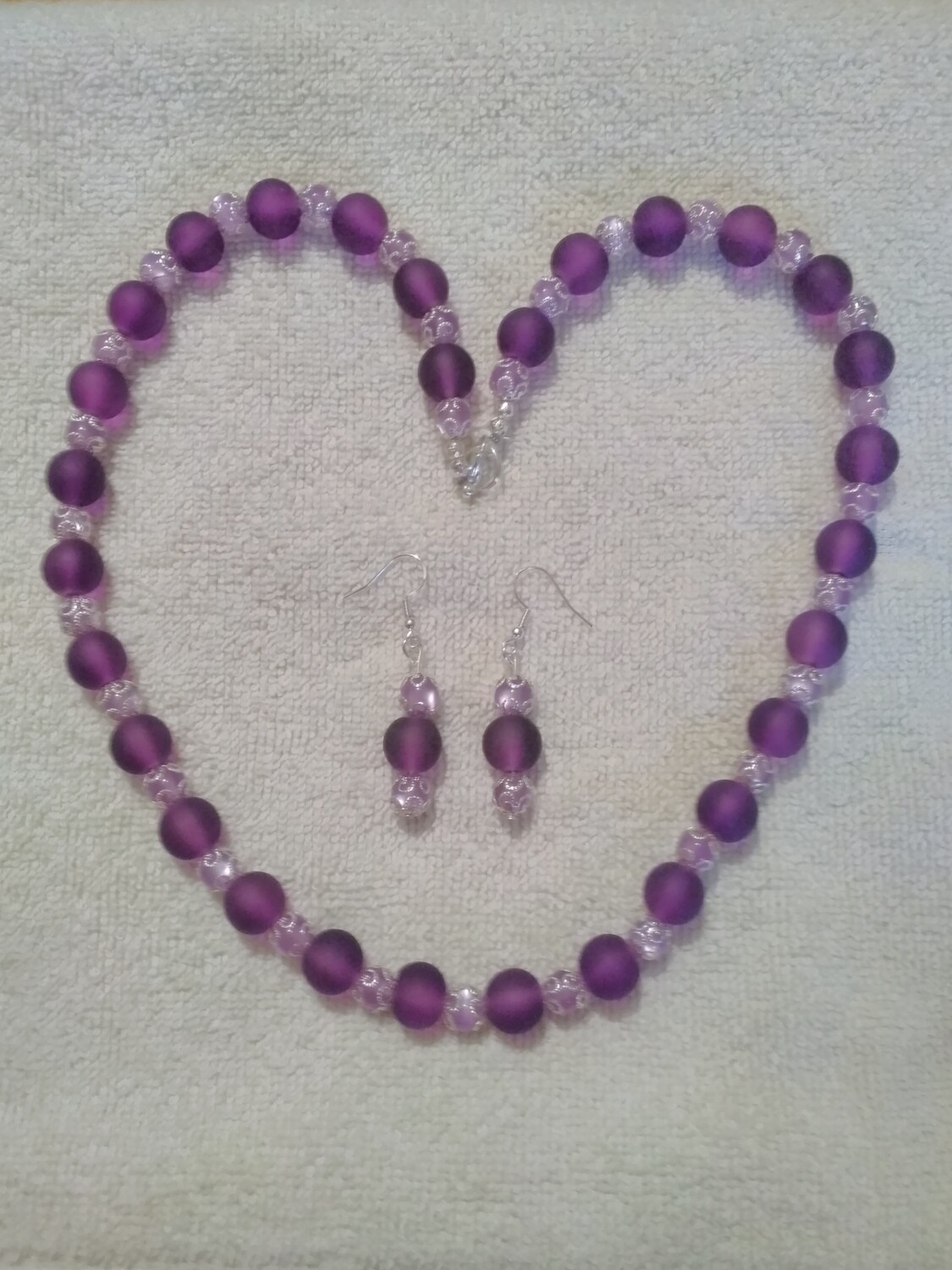 Purple Beaded Jewelry Set