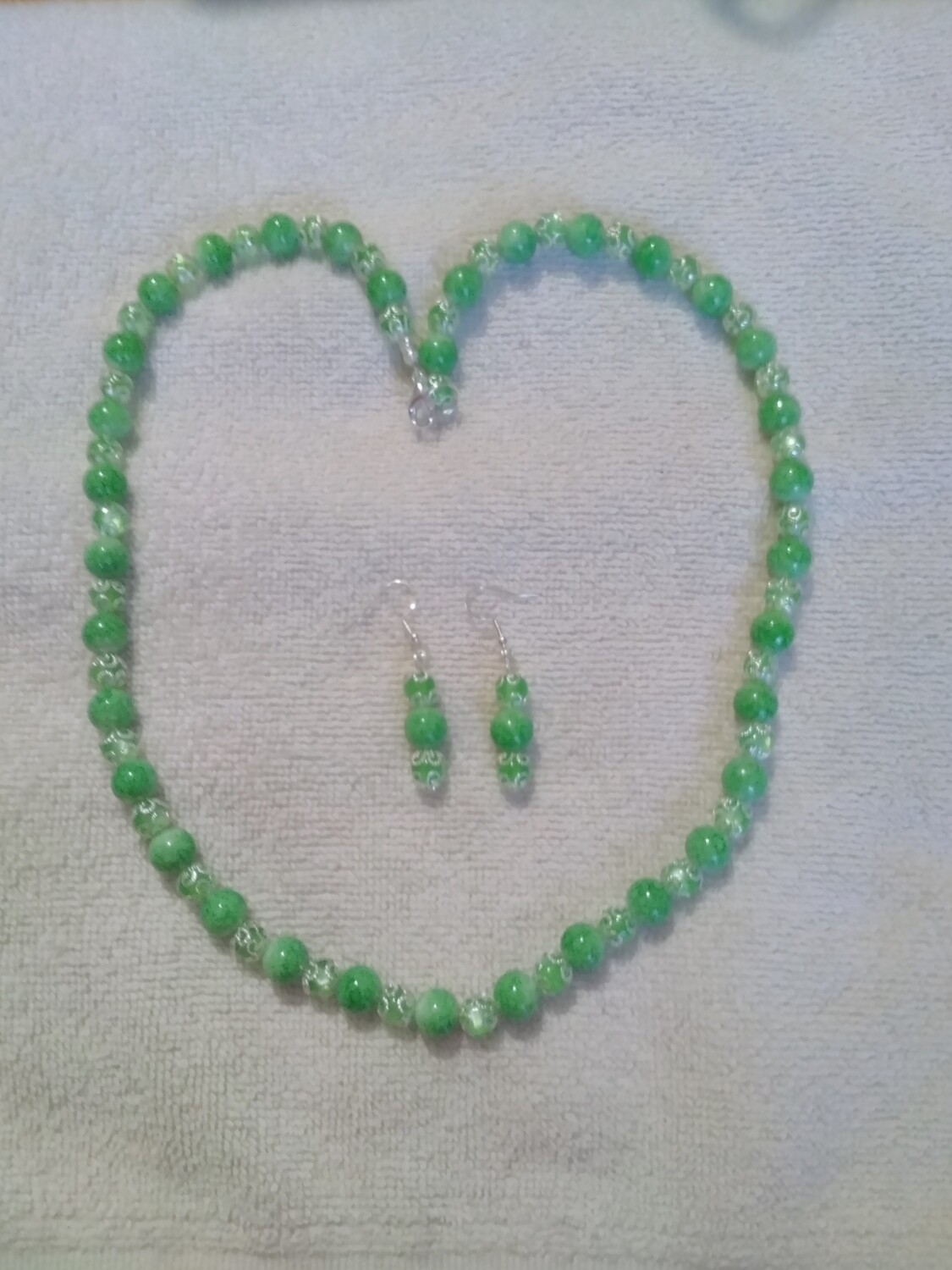 Green Beaded Jewelry Set