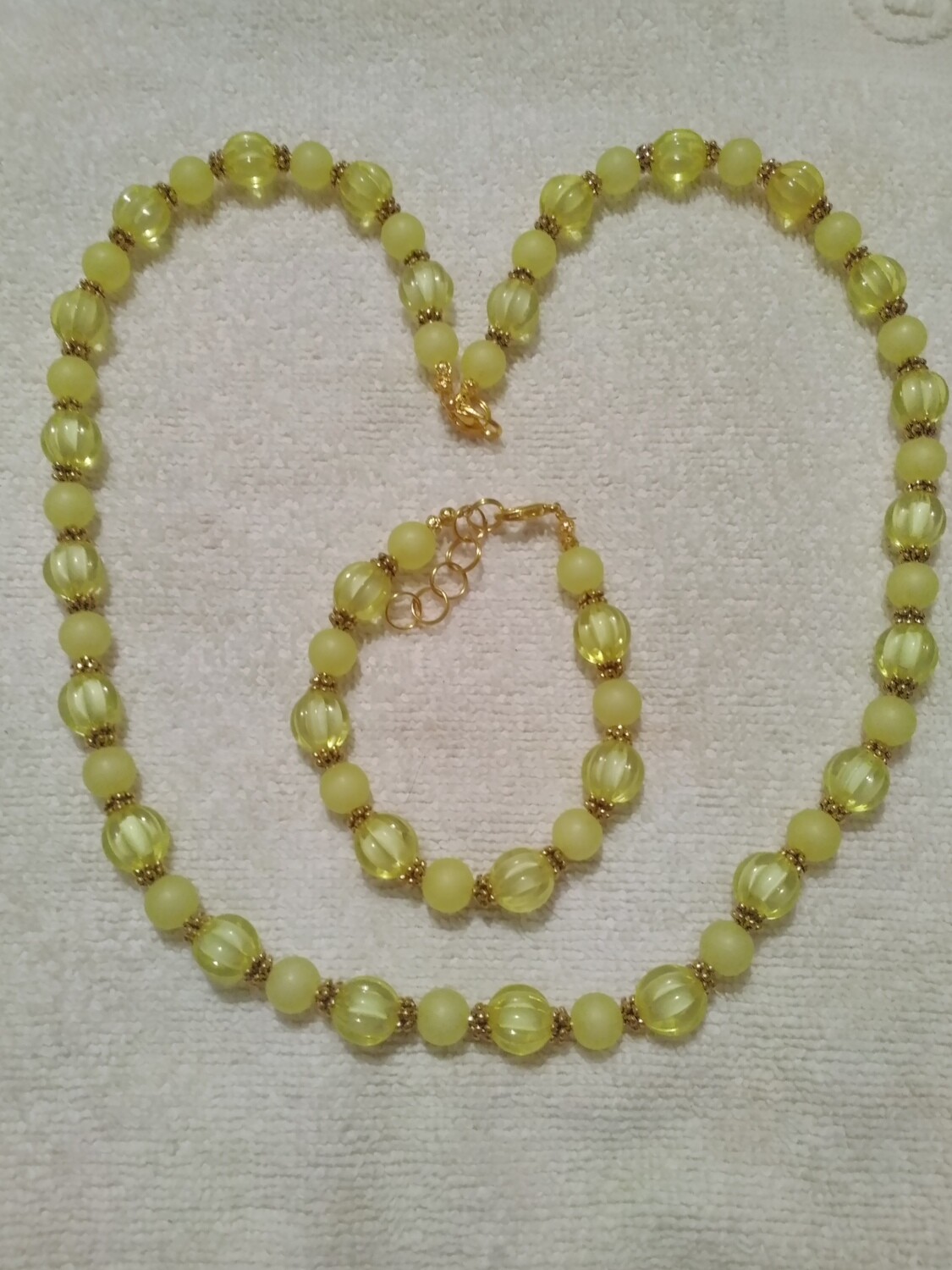 Yellow Beaded Jewelry Set
