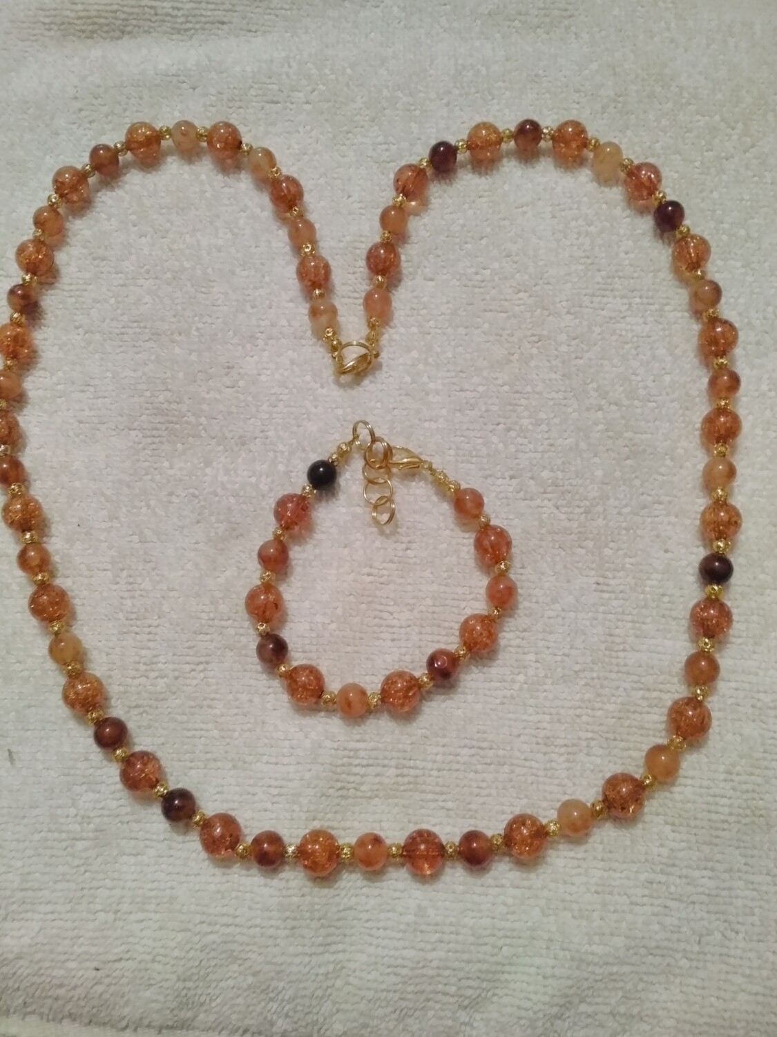Brown Beaded Jewelry Set