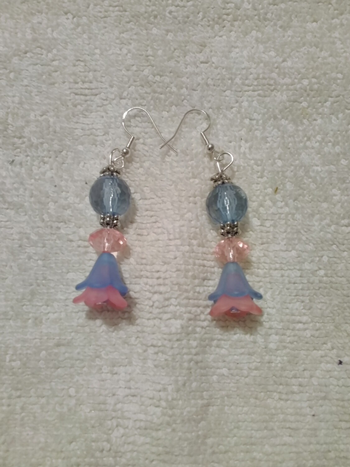 Pink &amp; Blue Beaded Earrings