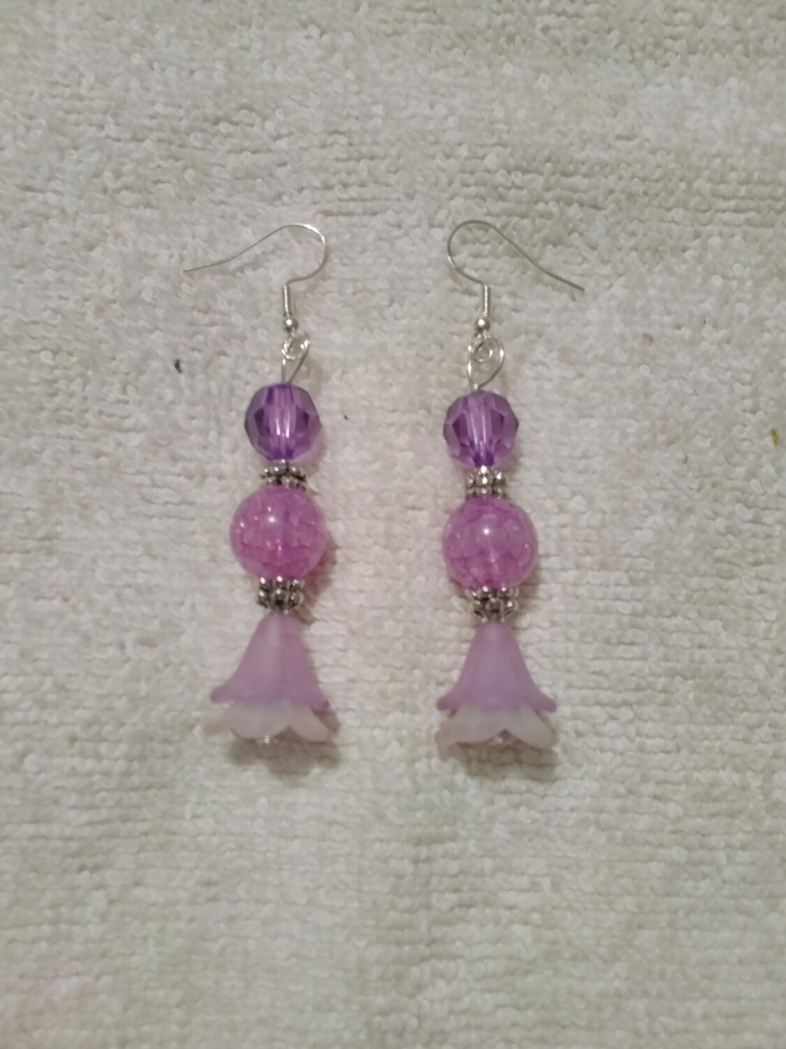 Purple Beaded Earrimgs