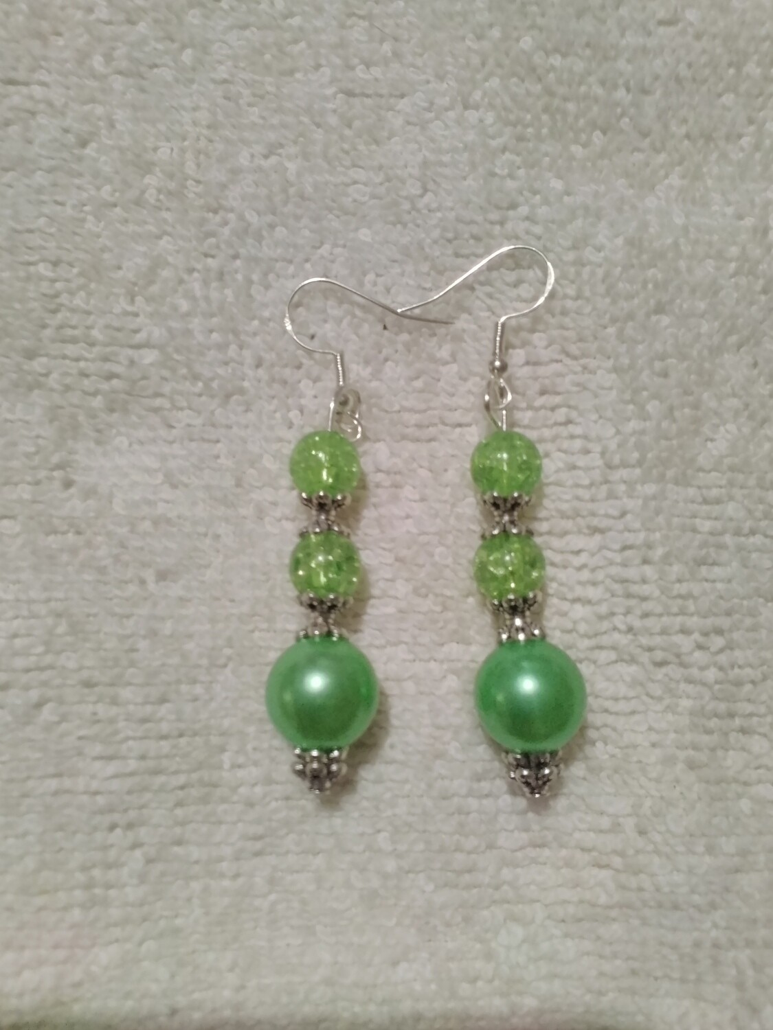 Green Beaded Earrings