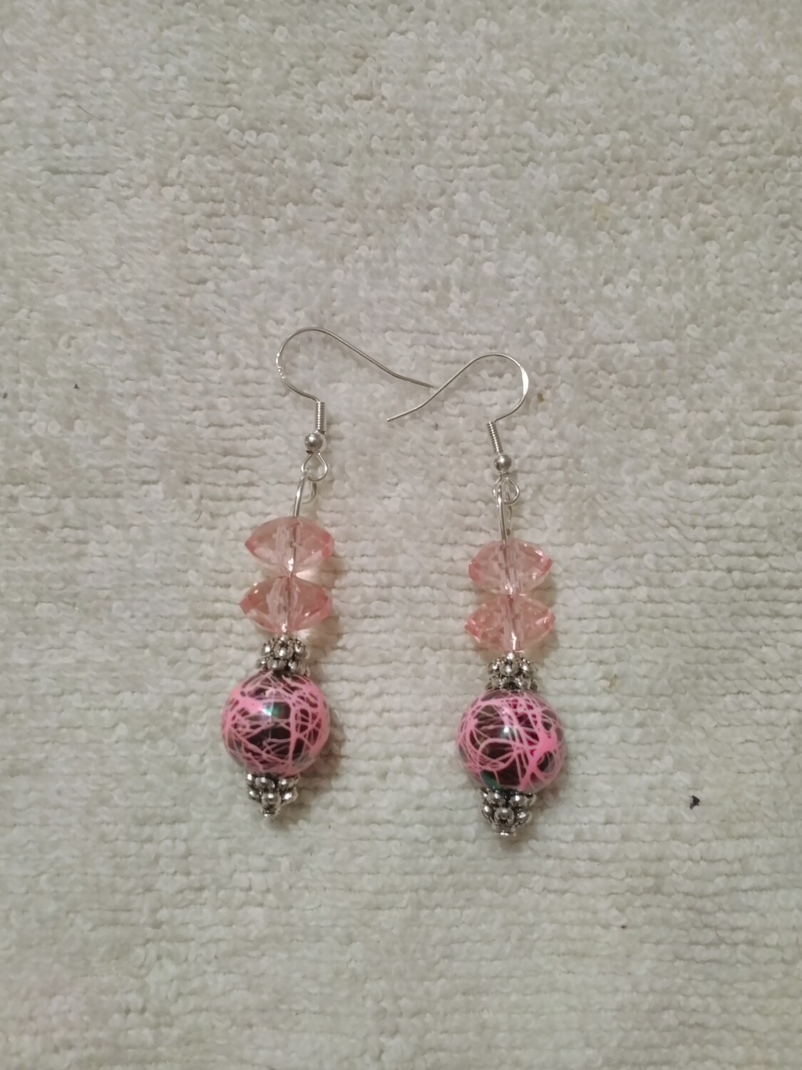 Pink Beaded Earrings