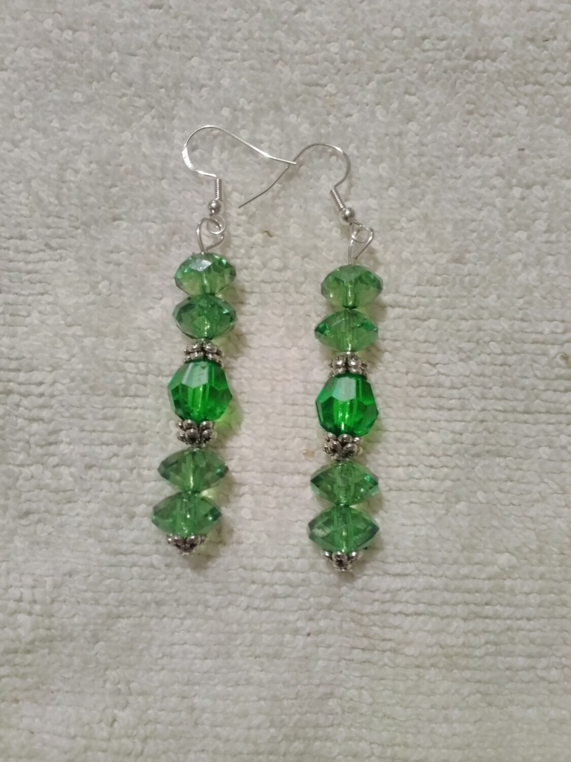 Green Beaded Earrings