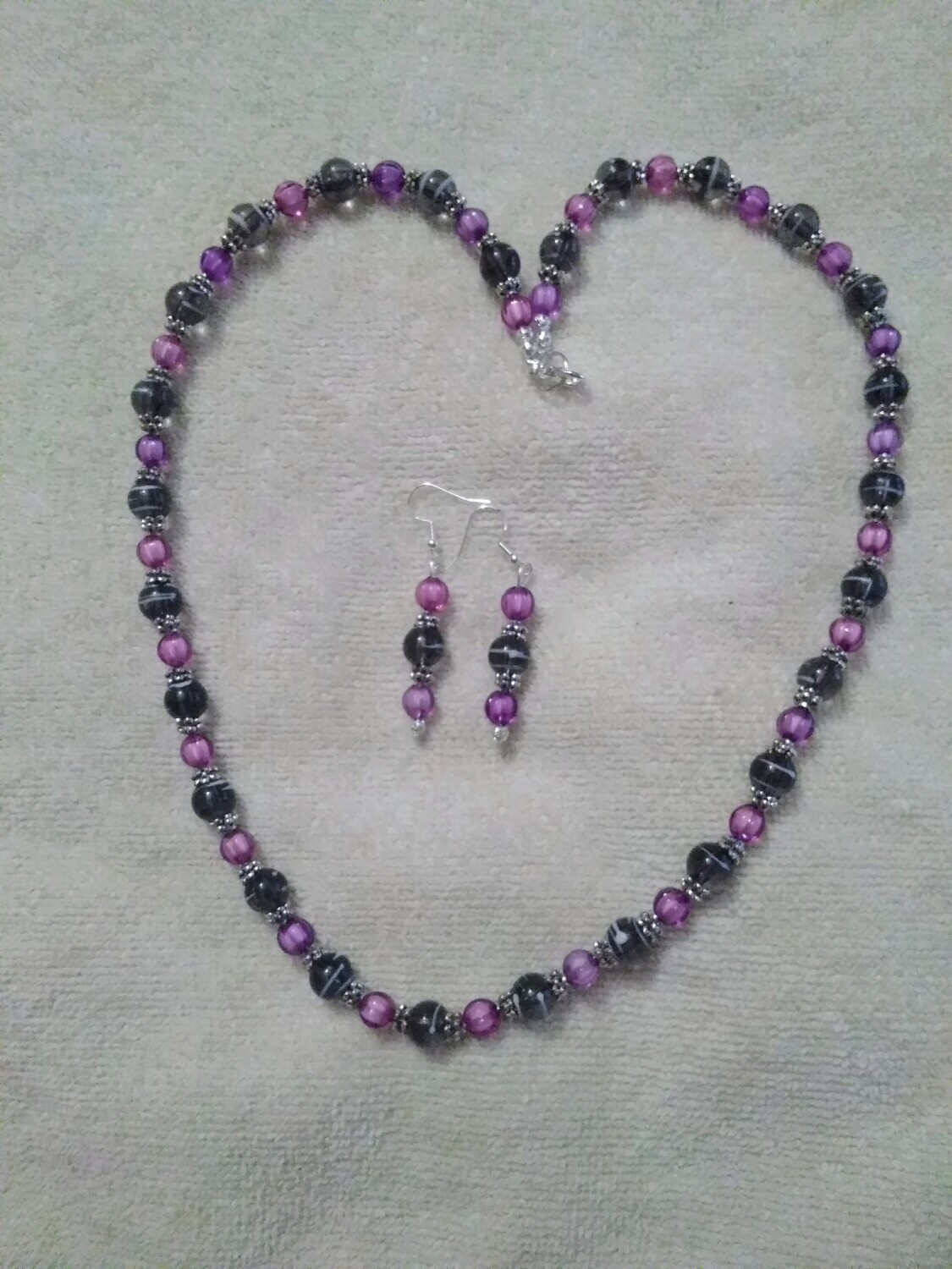 Purple Beaded Jewelry Set