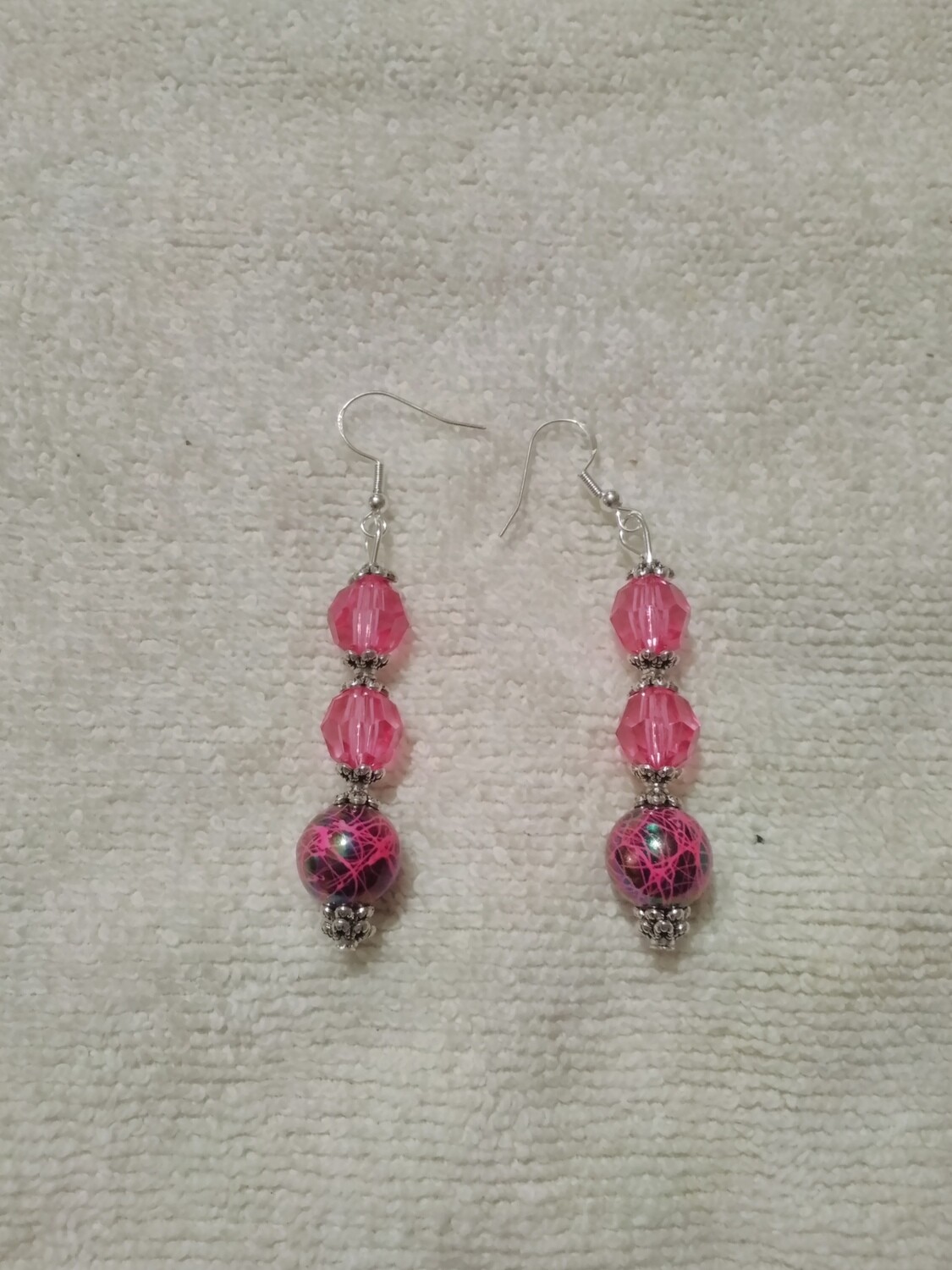 Pink Beaded Earrings