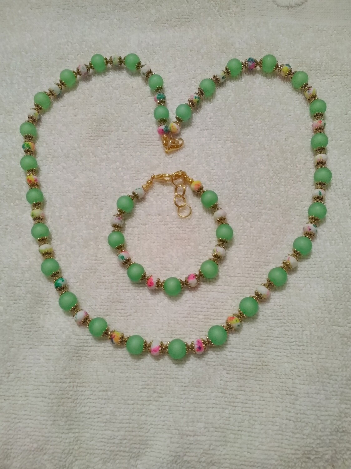 Green Beaded Jewelry Set
