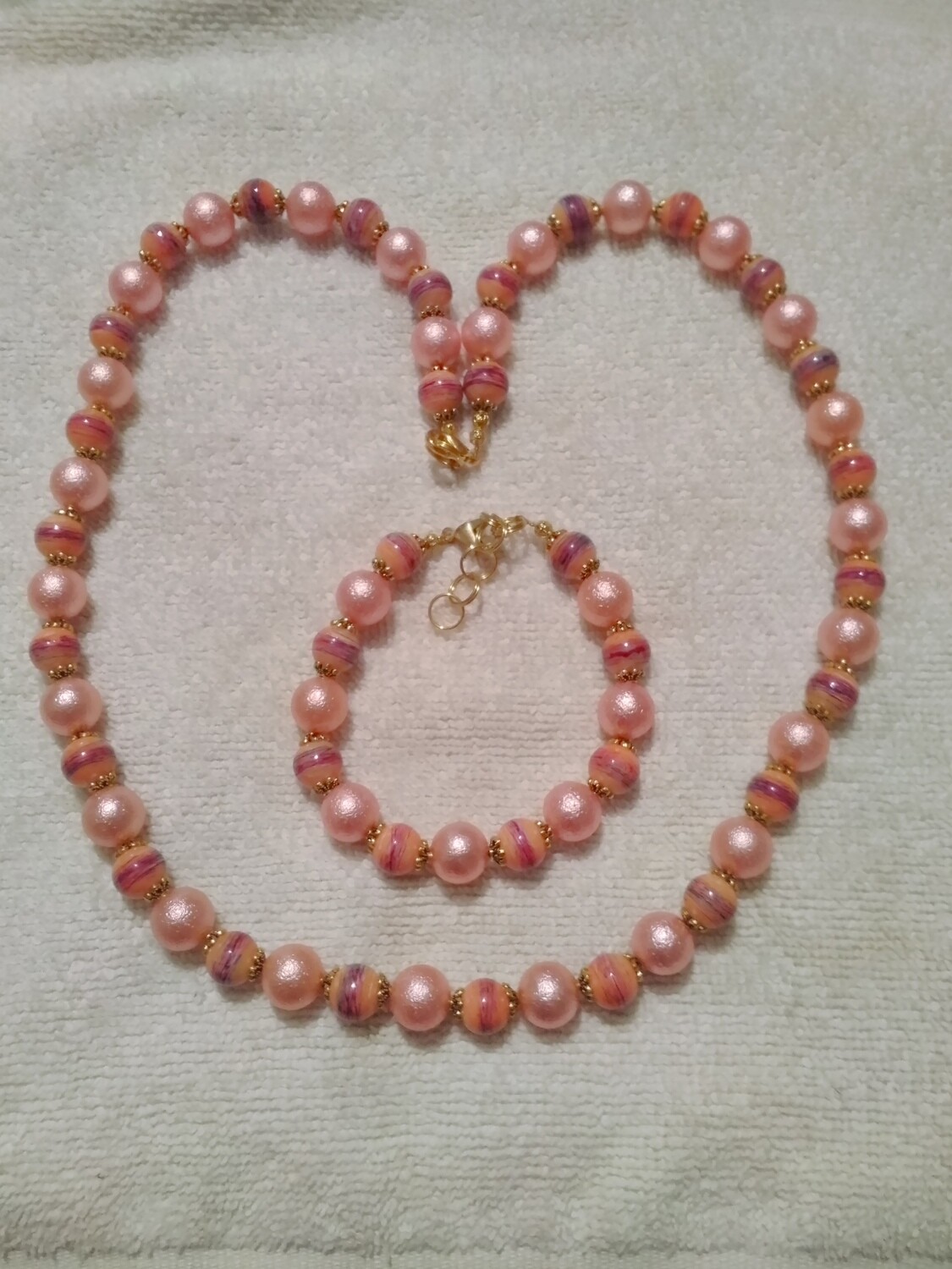 Orange Beaded Jewelry Set