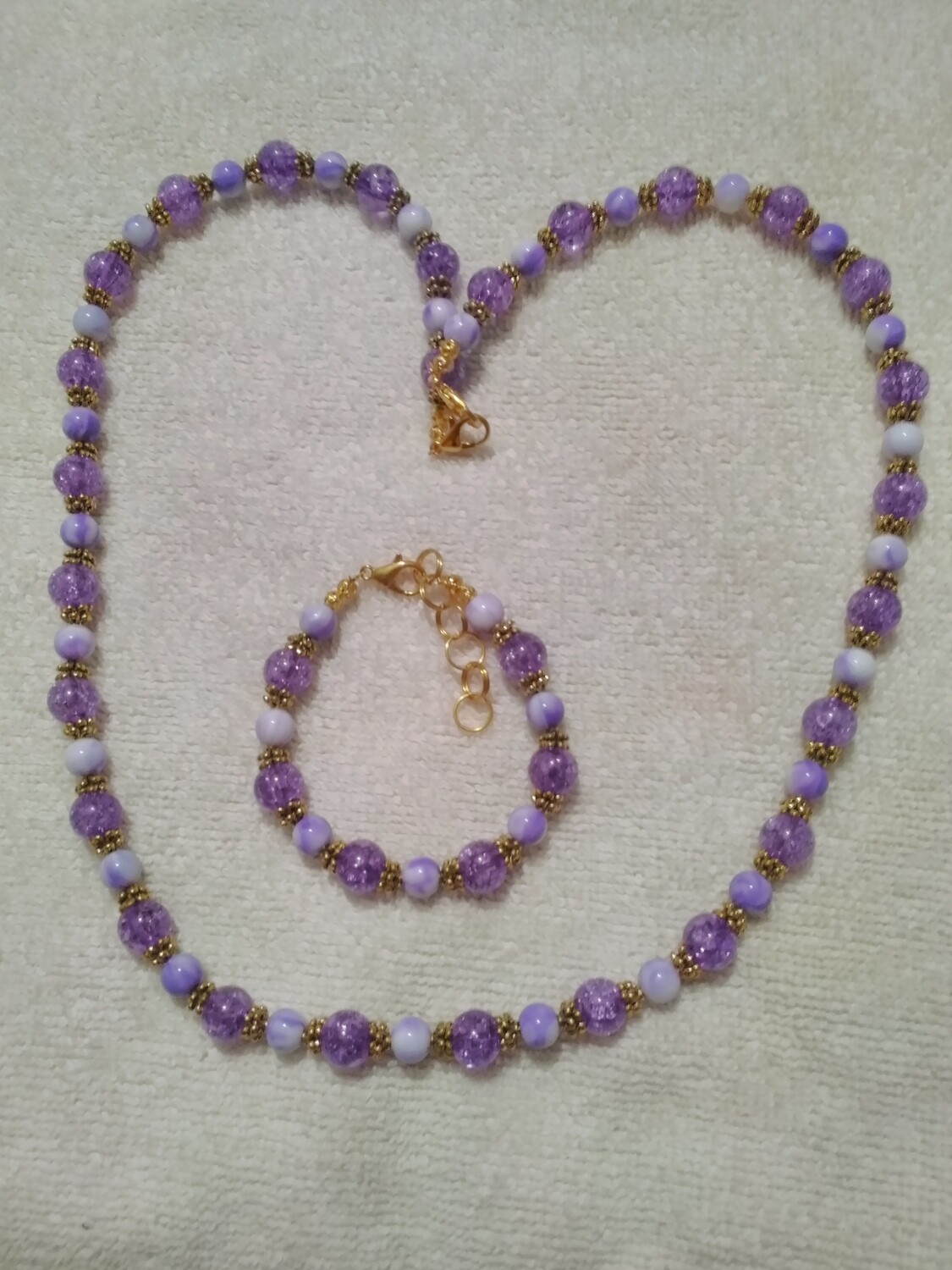 Purple Beaded Jewelry Set