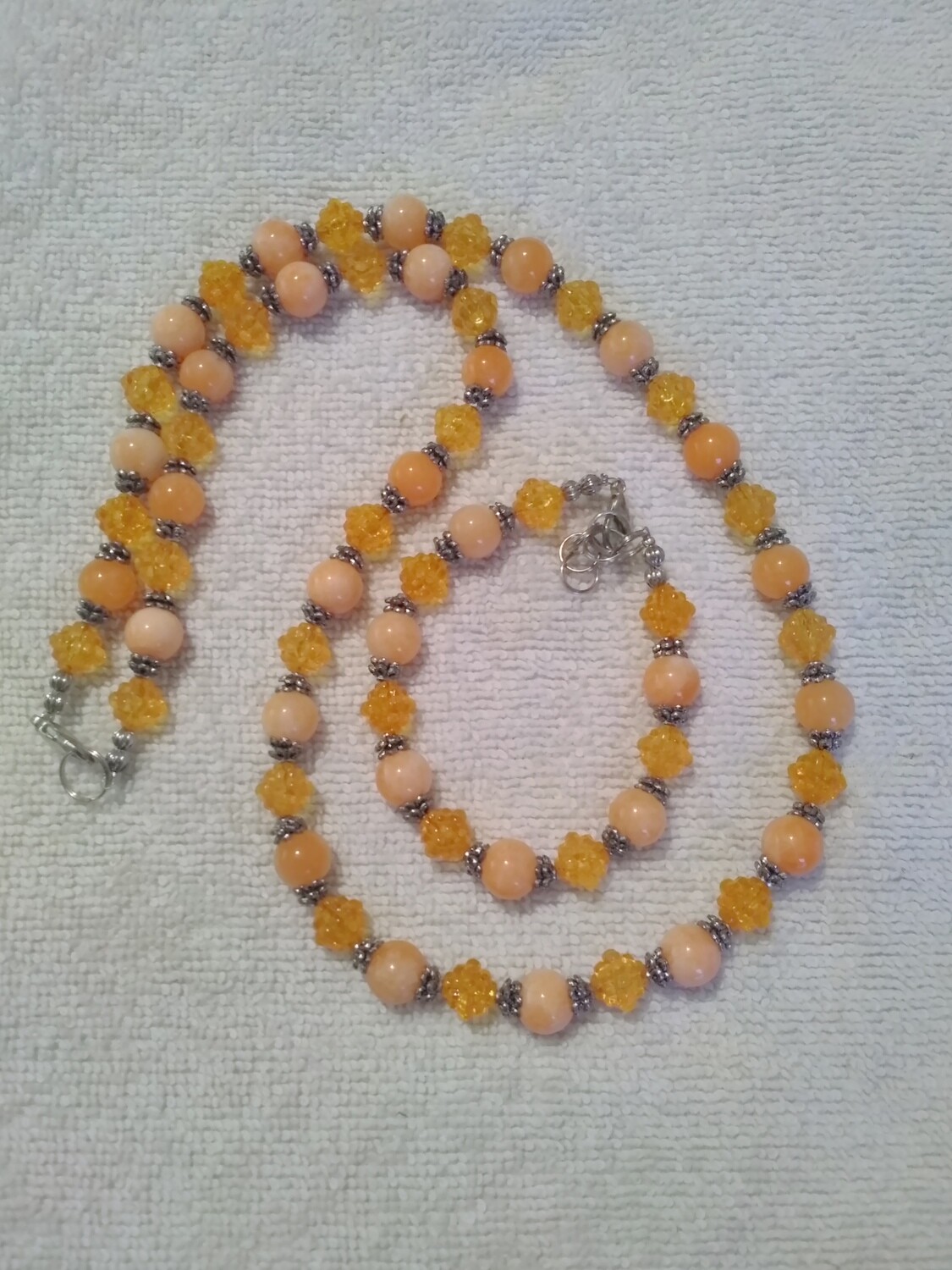 Orange Beaded Jewelry Set