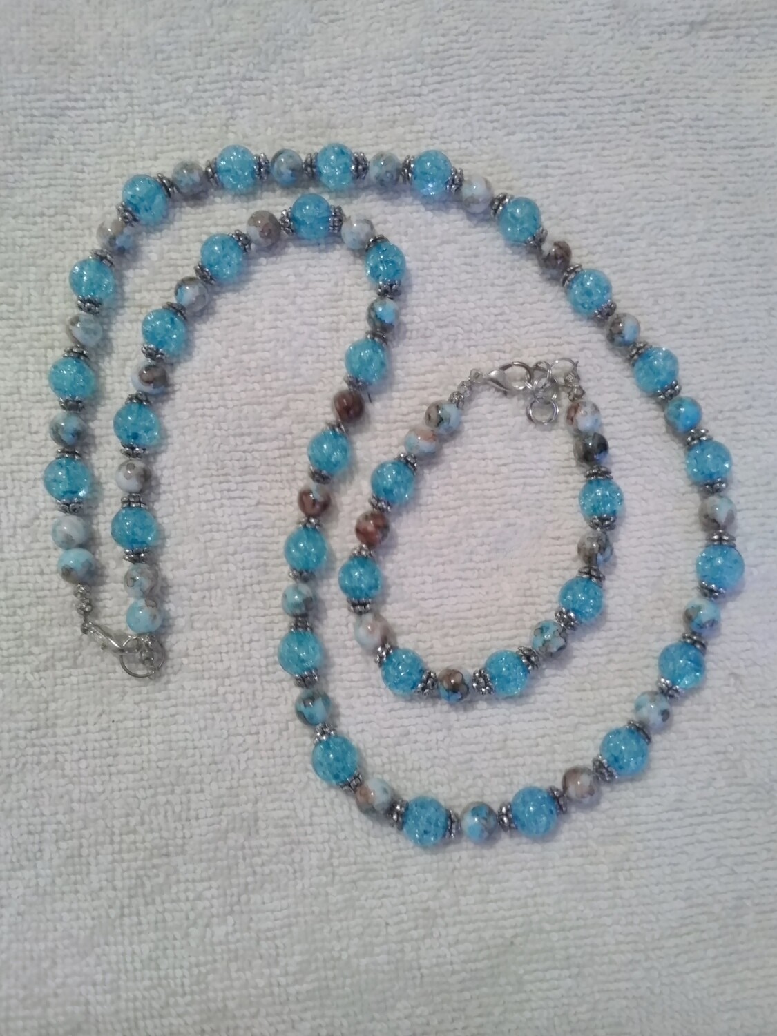 Turquoise &amp; Brown Beaded Jewelry Set