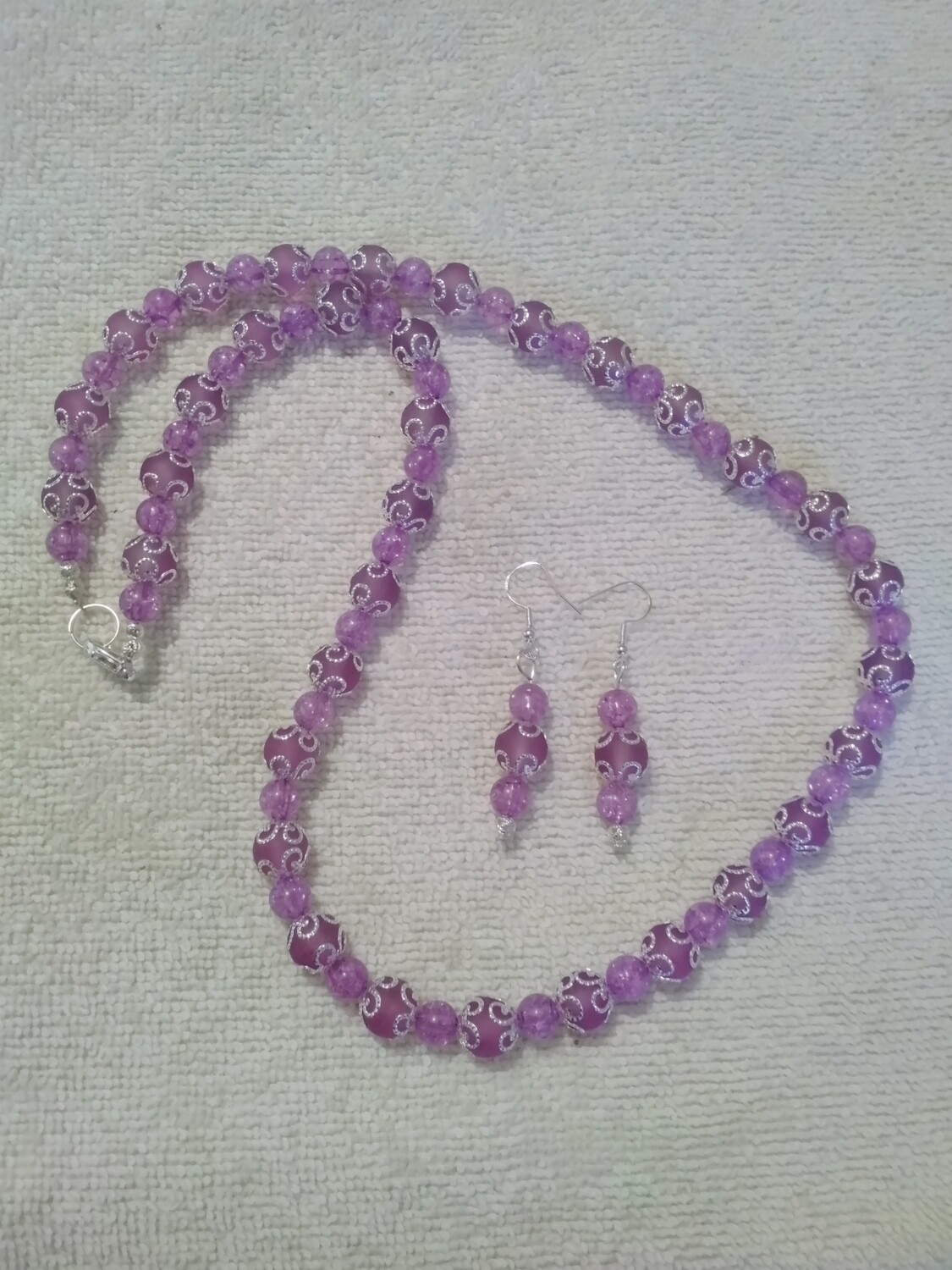 Purple Beaded Jewelry Set
