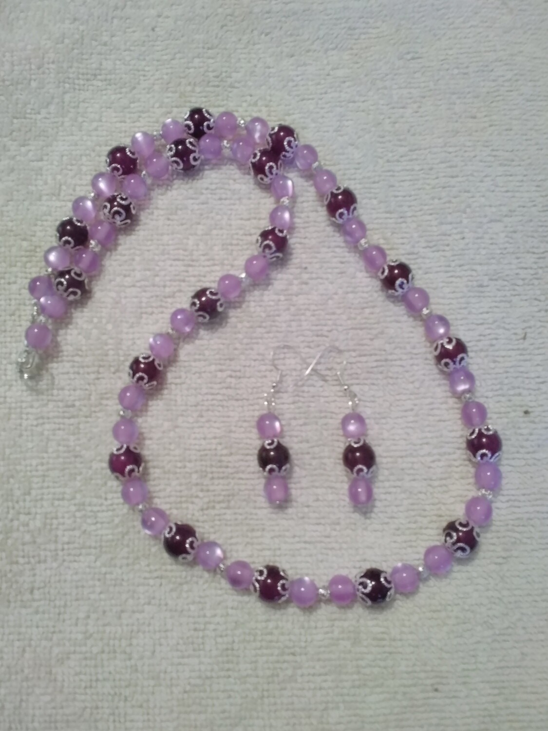 Purple Beaded Jewelry Set