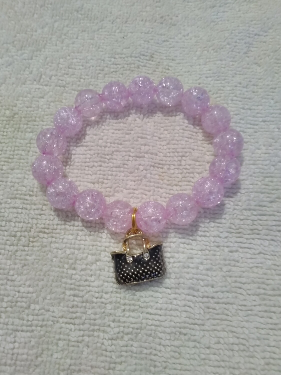 Purse Charm Beaded Bracelet
