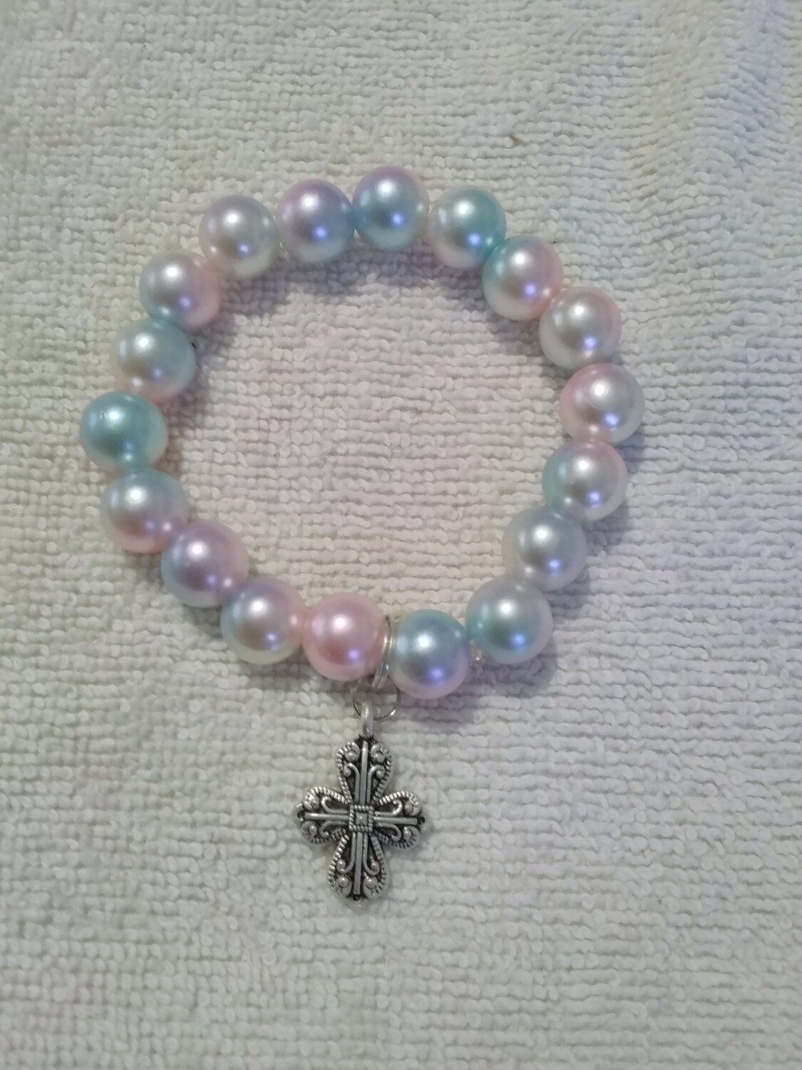 Cross Charm Beaded Bracelet