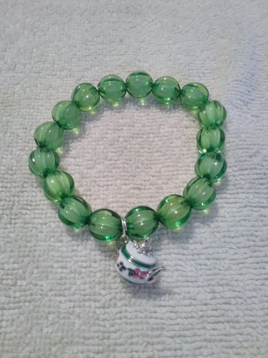 Teapot Charm Beaded Bracelet