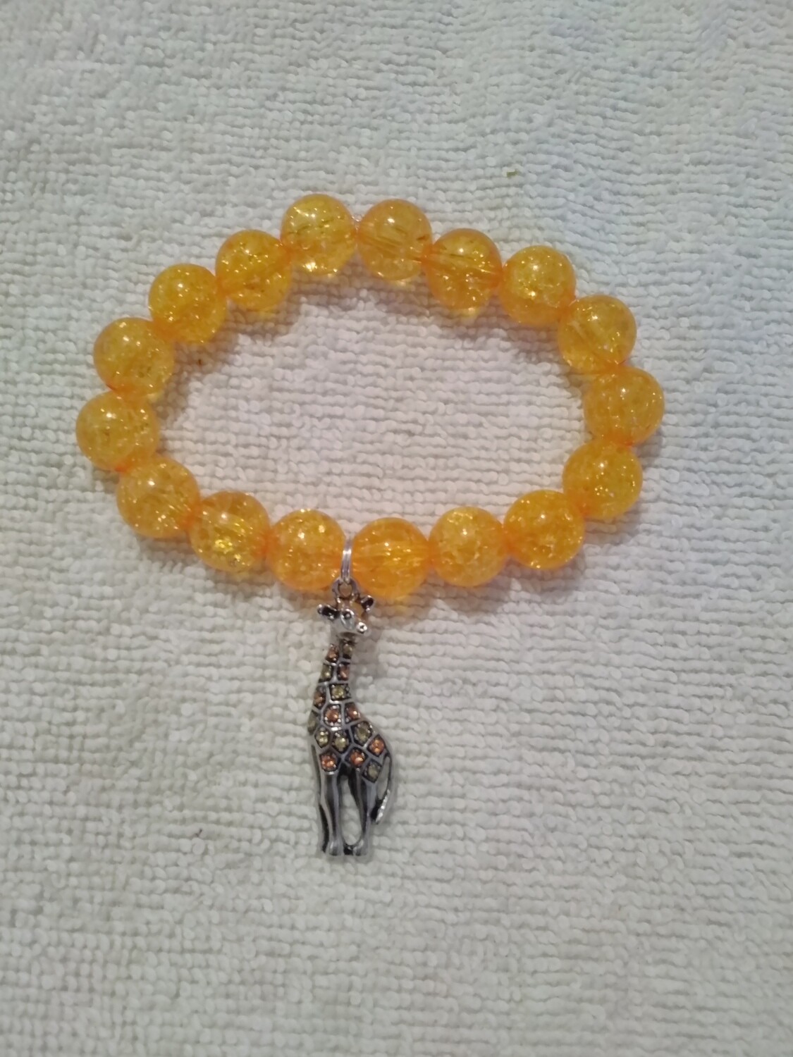 Giraffe Charm Beaded Bracelet