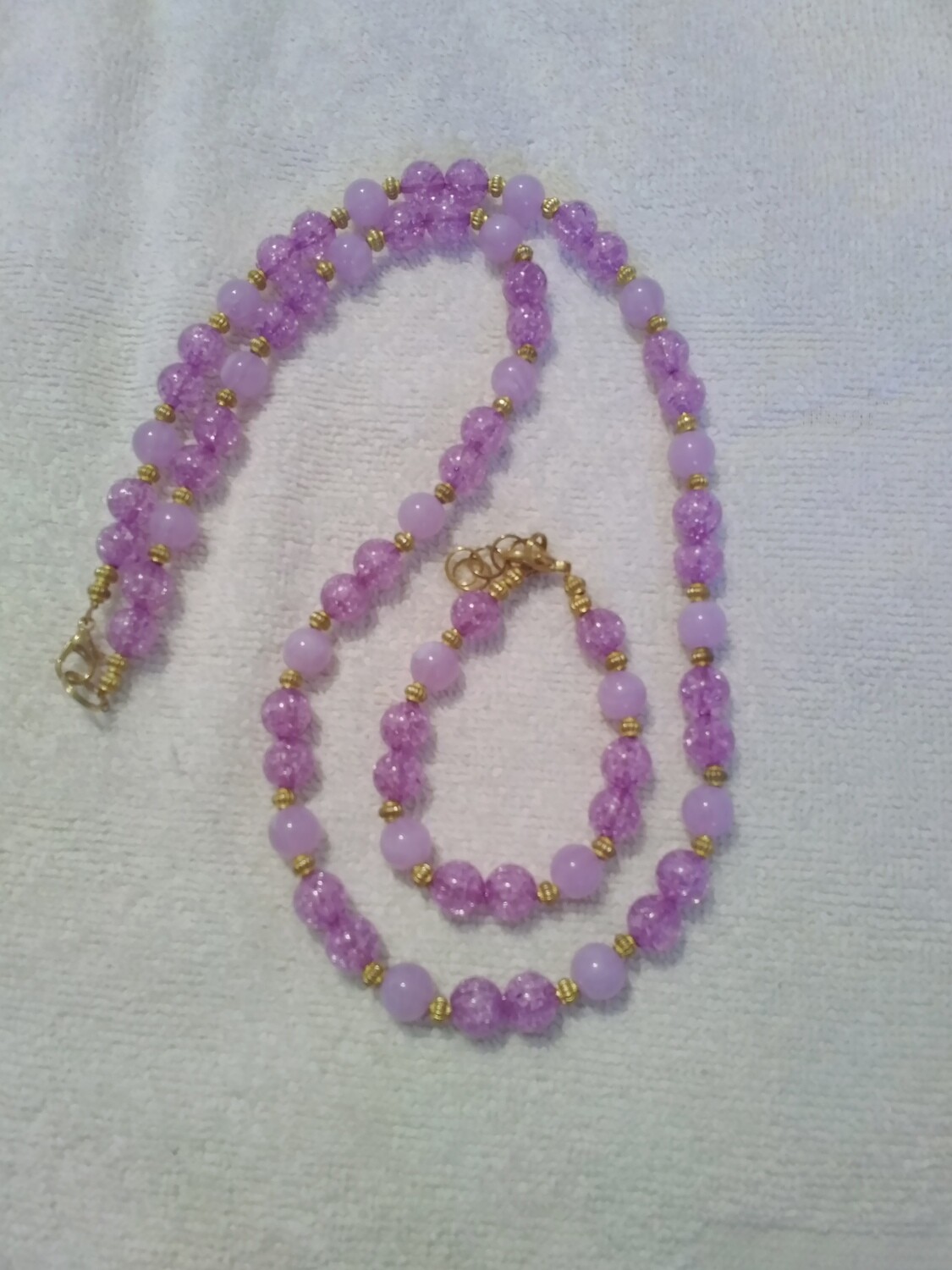 Purple Beaded Jewelry Set