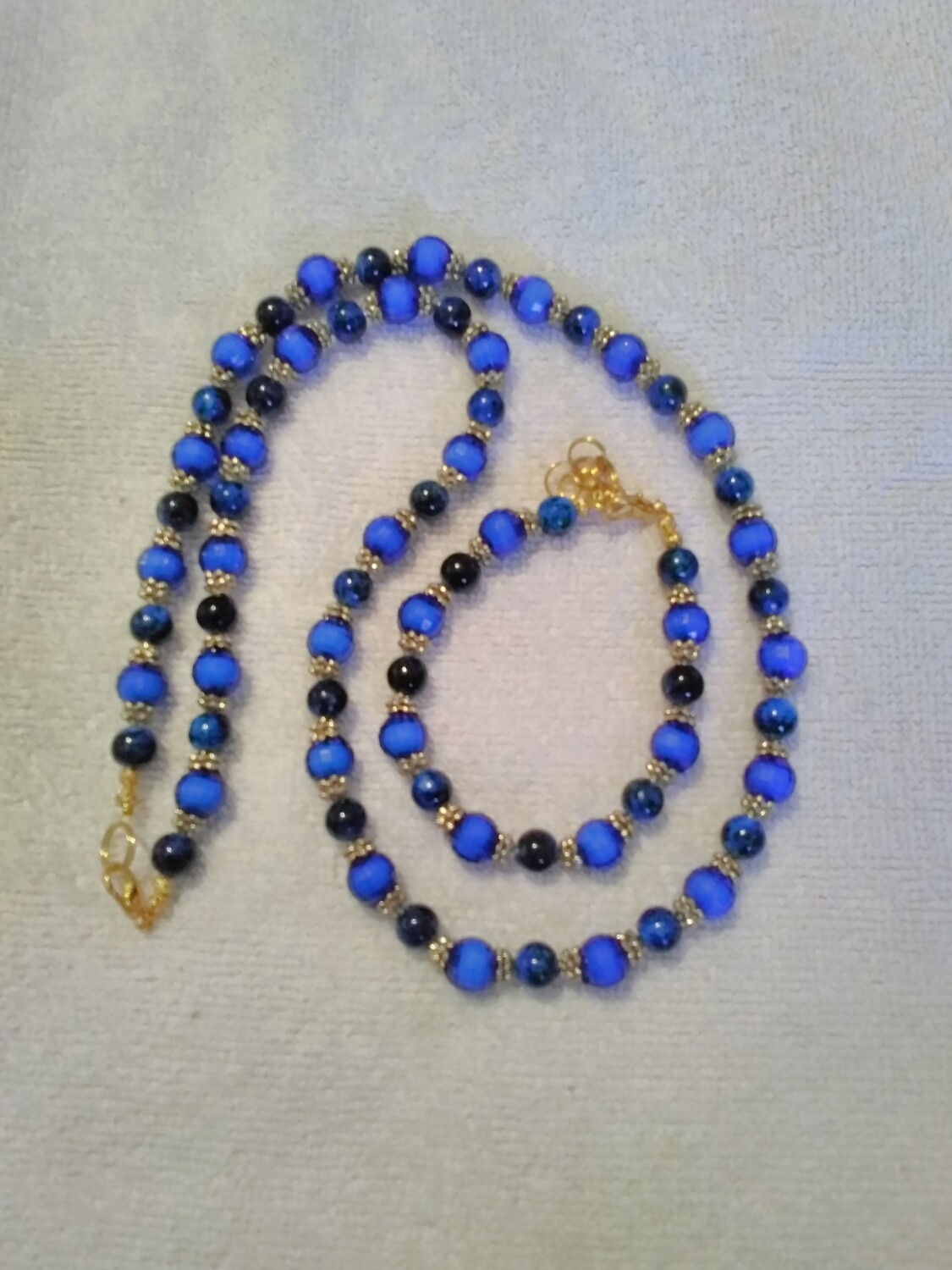 Blue Beaded Jewelry Set