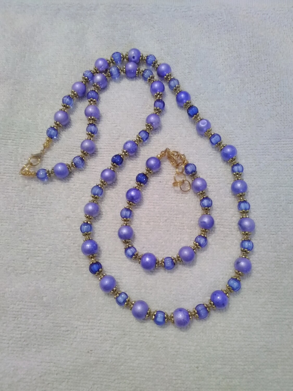 Purple Beaded Jewelry Set