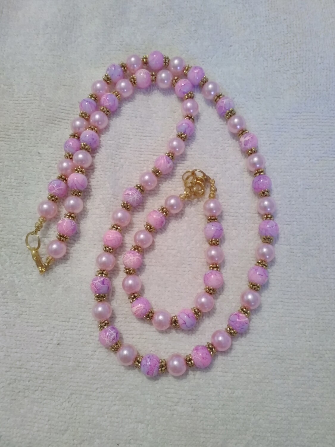Pink &amp; Purple Beaded Jewelry Set