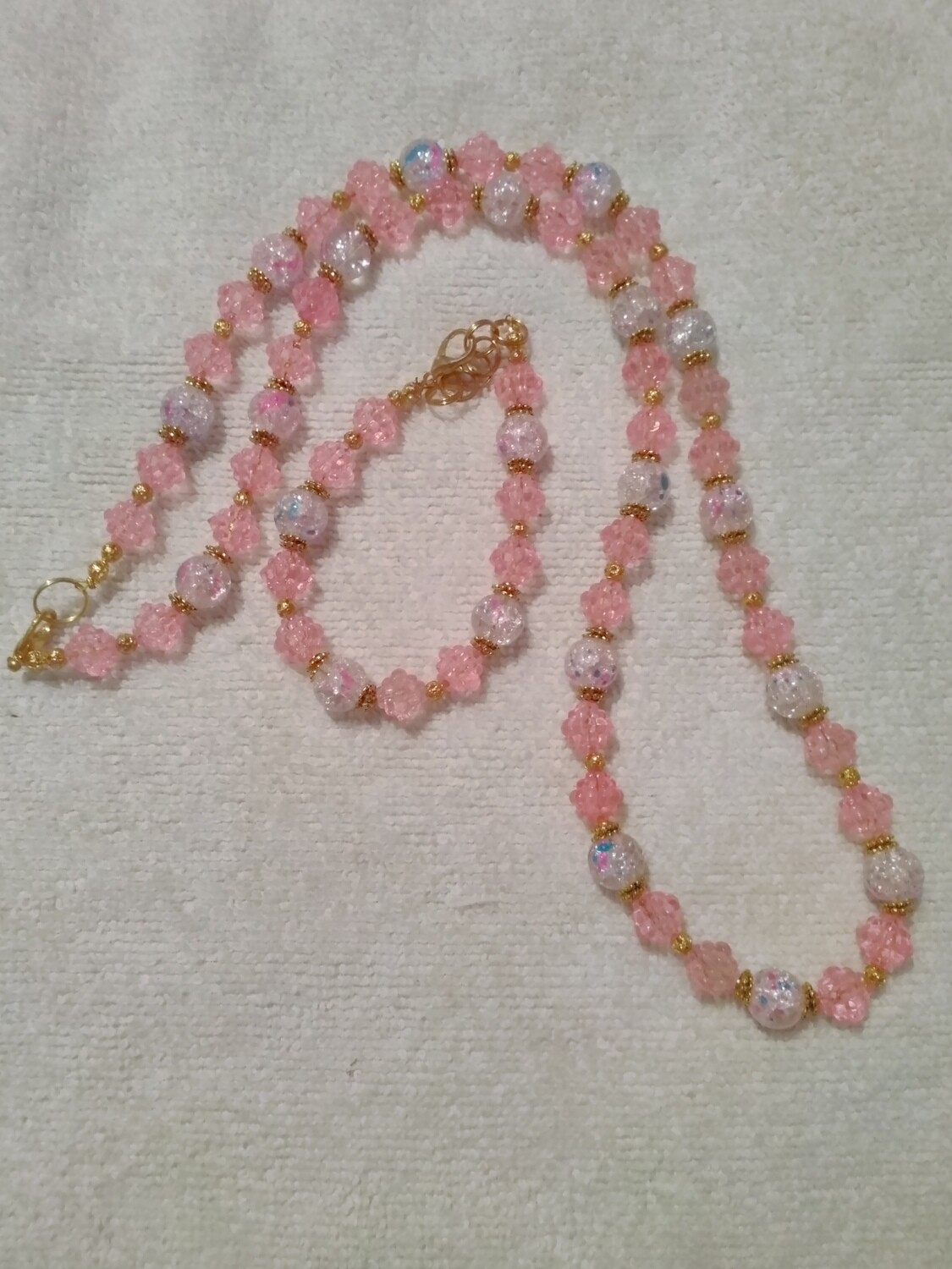 Pink Beaded Jewelry Set