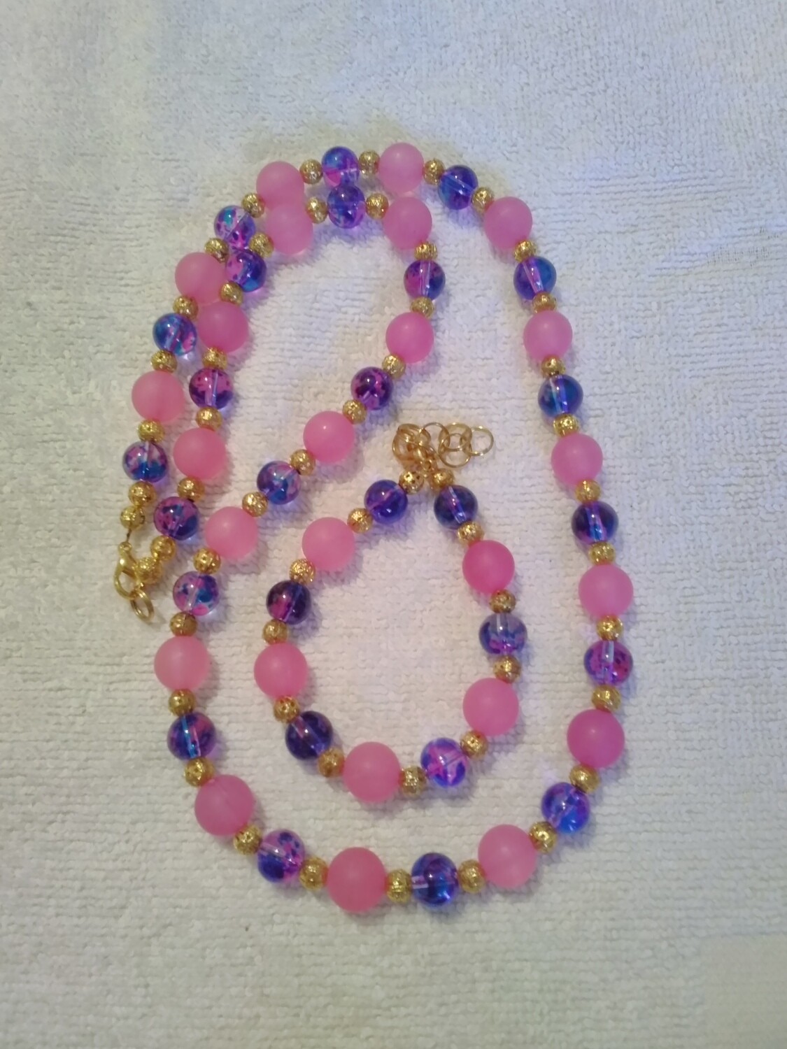 Pink &amp; Blue Beaded Jewelry Set