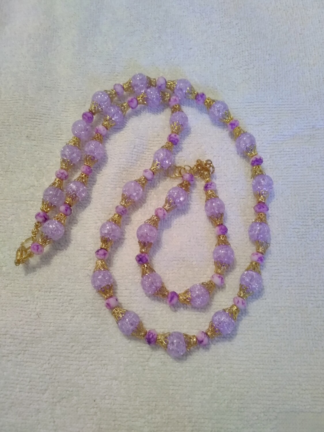 Purple Beaded Jewelry Set