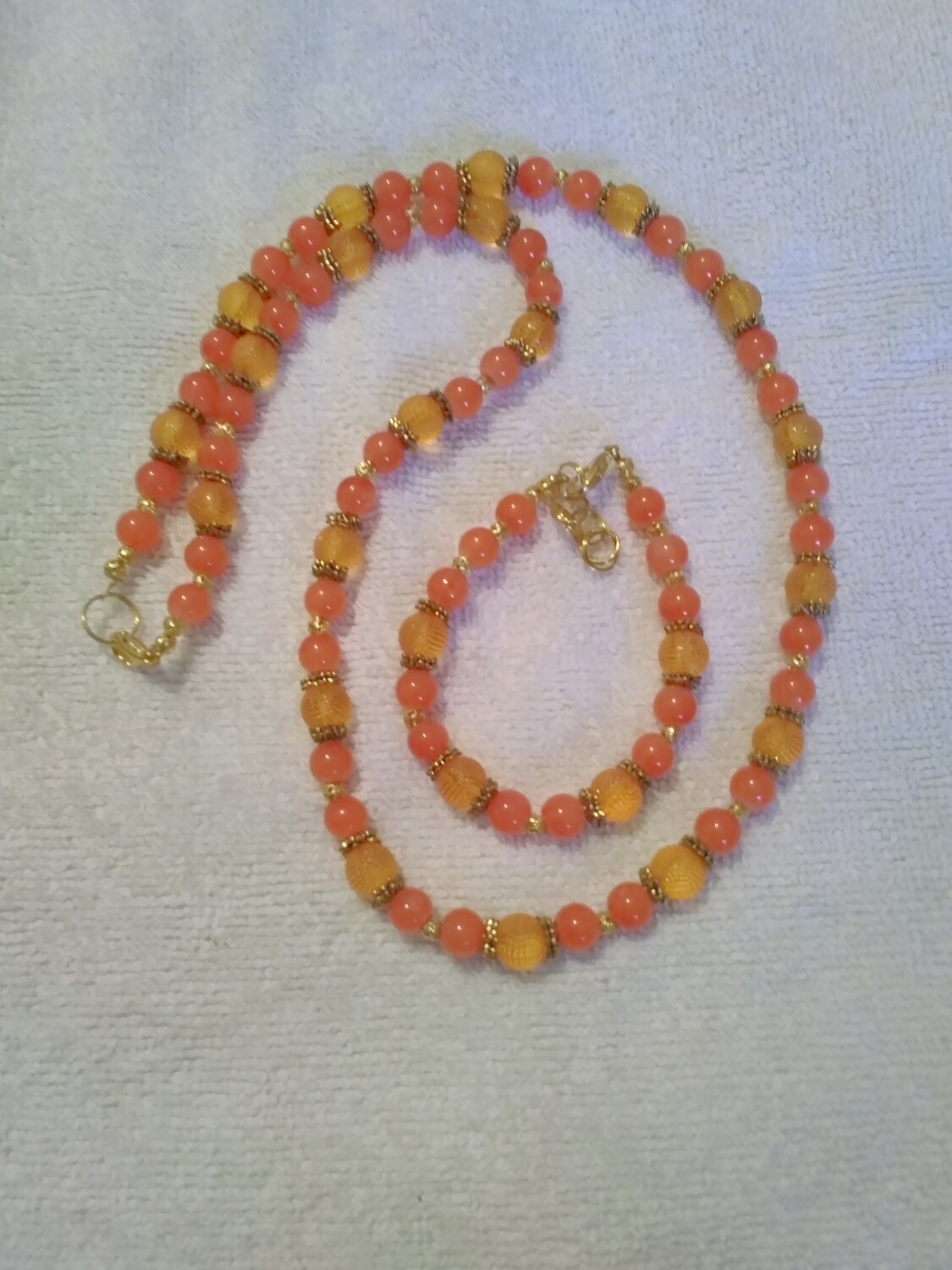 Orange Beaded Jewelry Set