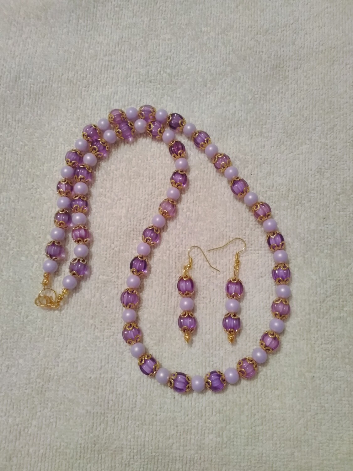 Purple Beaded Jewelry Set