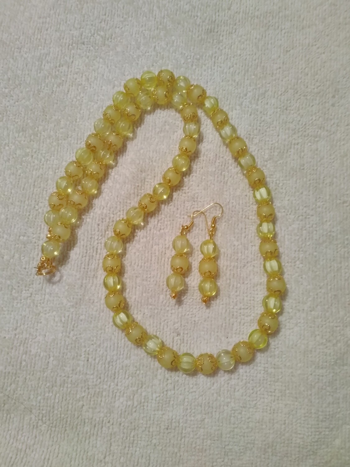Yellow Beaded Jewelry Set