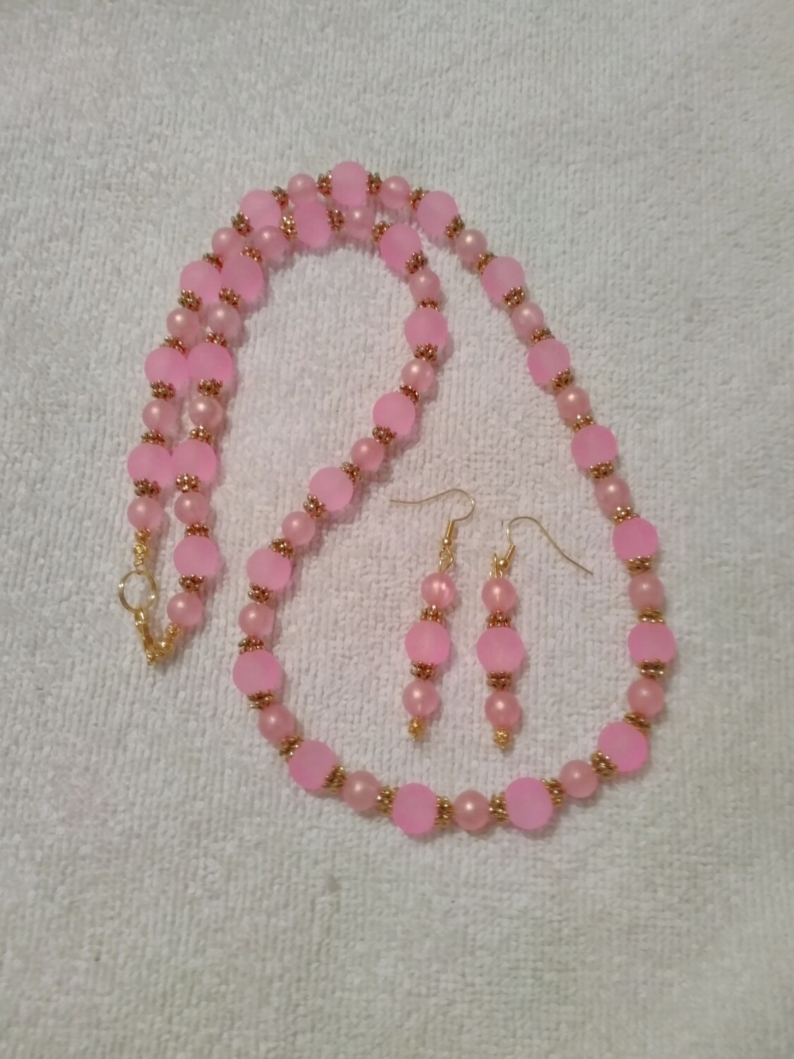 Pink Beaded Jewelry Set