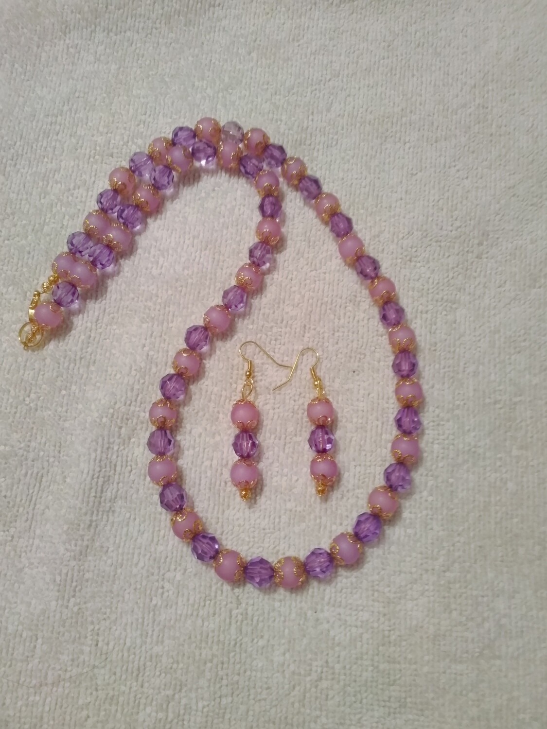 Purple Beaded Jewelry Set