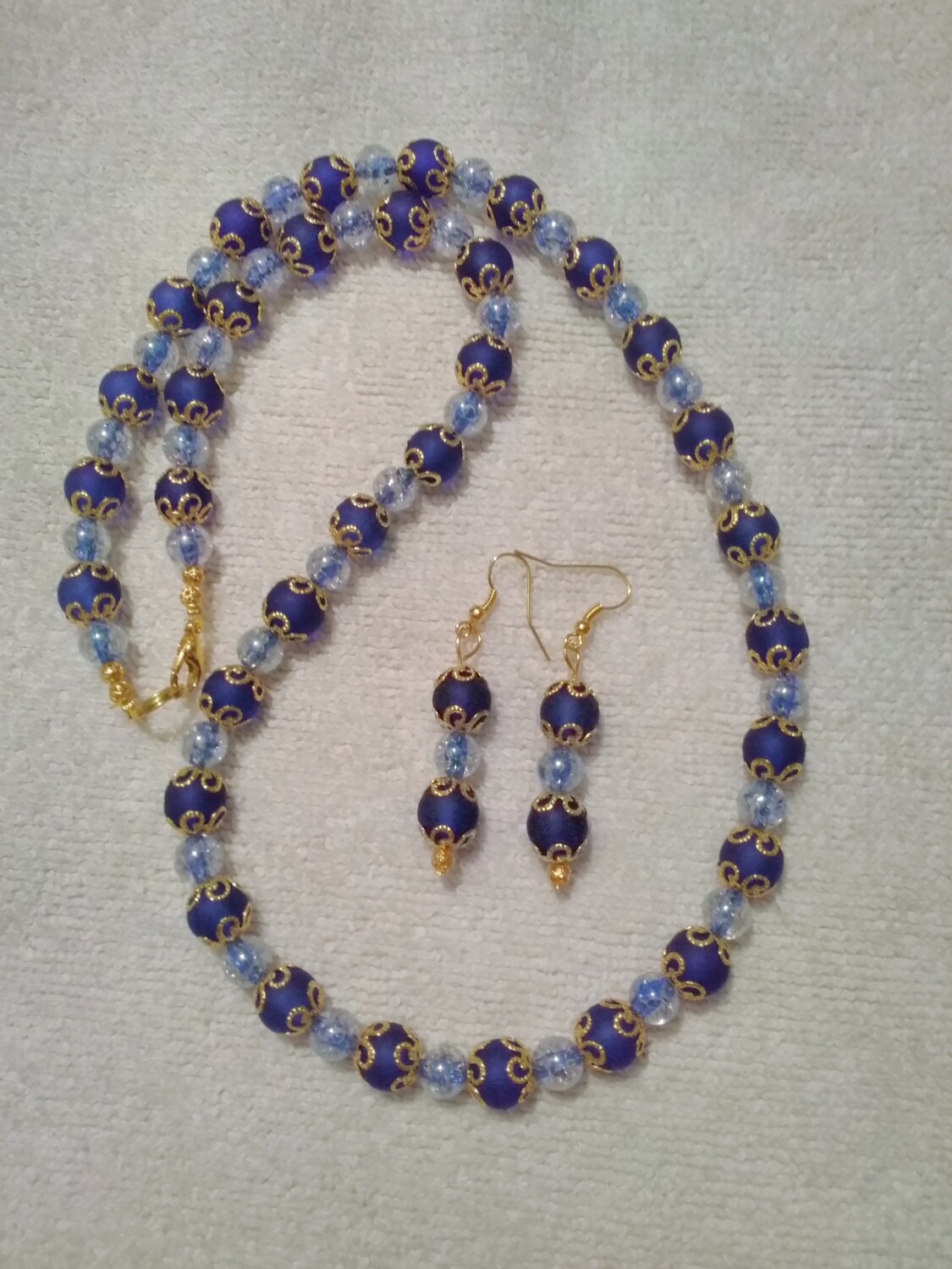 Blue Beaded Jewelry Set
