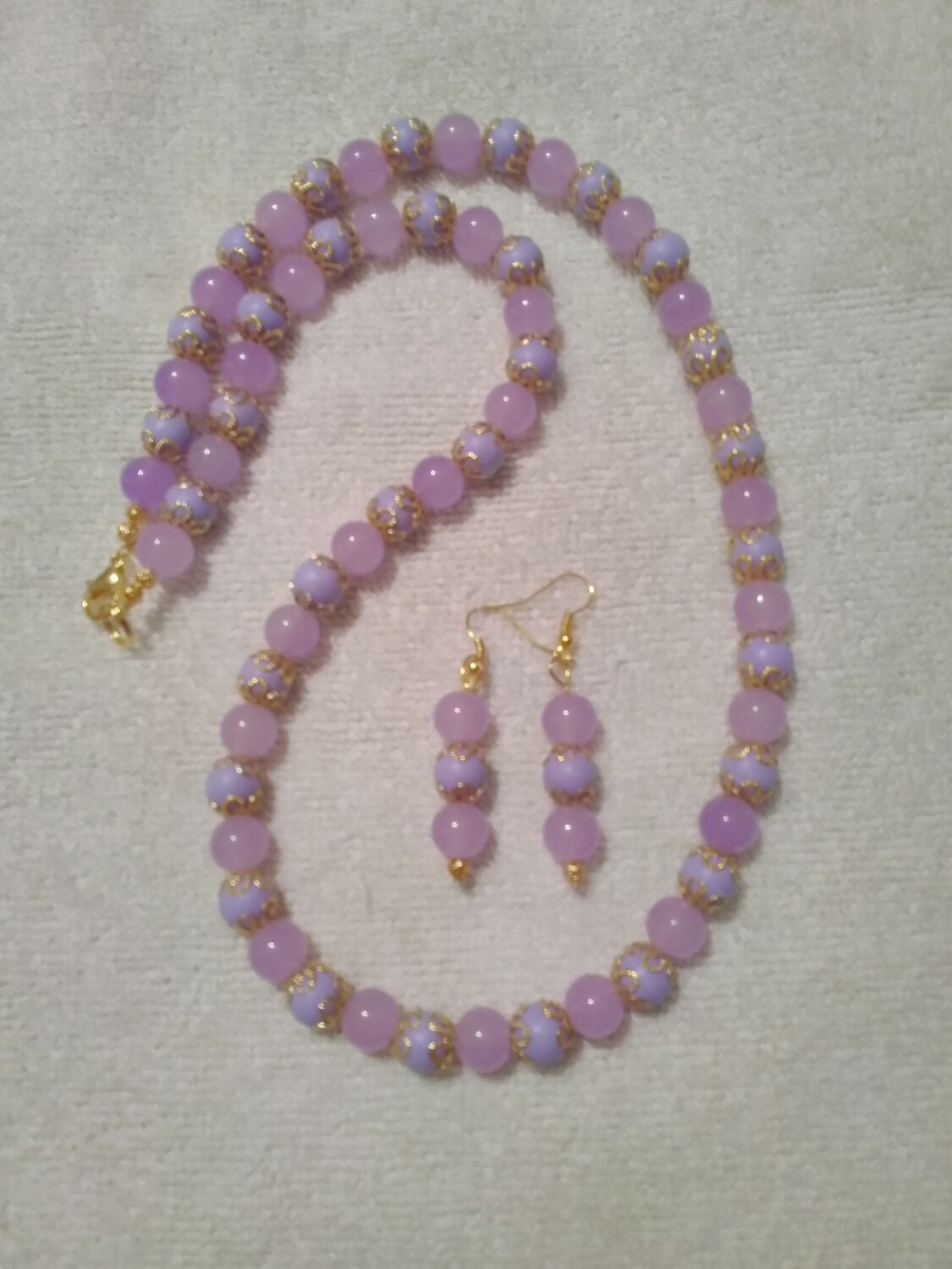 Purple Beaded Jewelry Set