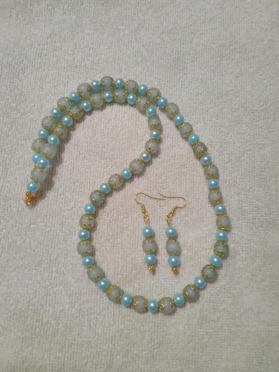 Aqua Beaded Jewelry Set