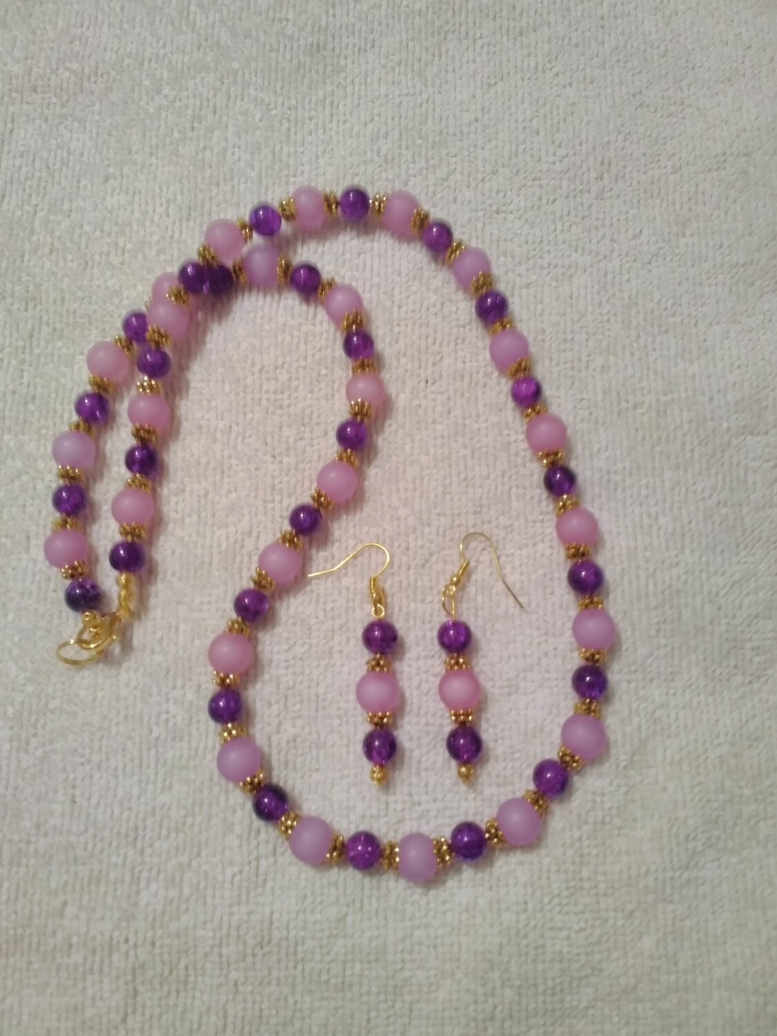 Purple Beaded Jewelry Set