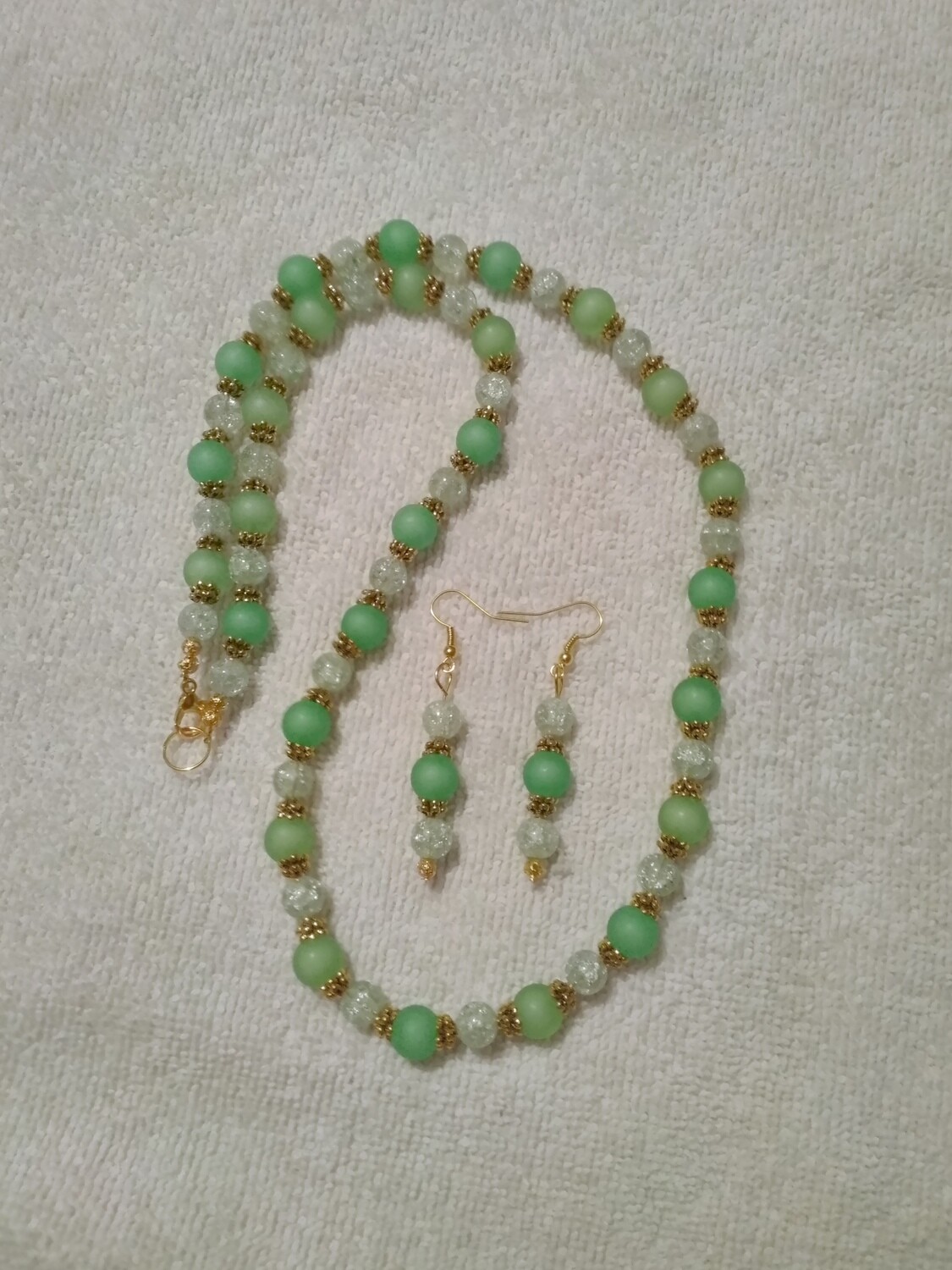 Green Beaded Jewelry Set