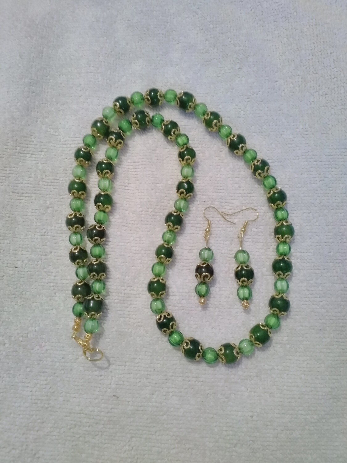 Green Beaded Jewelry Set