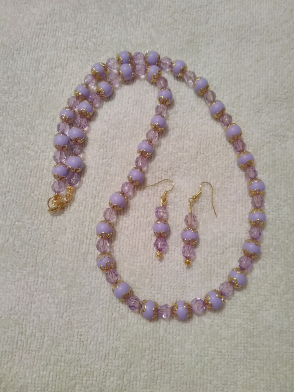 Purple Beaded Jewelry Set