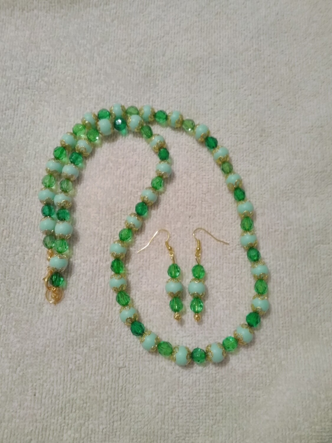 Green Beaded Jewelry Set