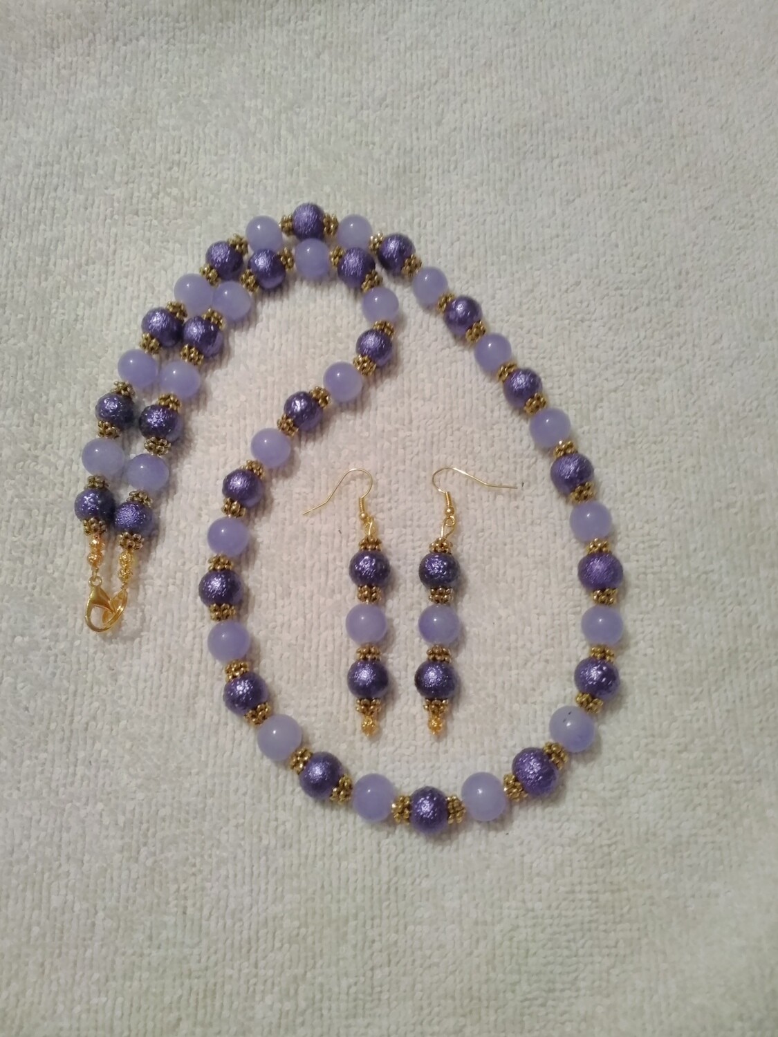 Purple Beaded Jewelry Set