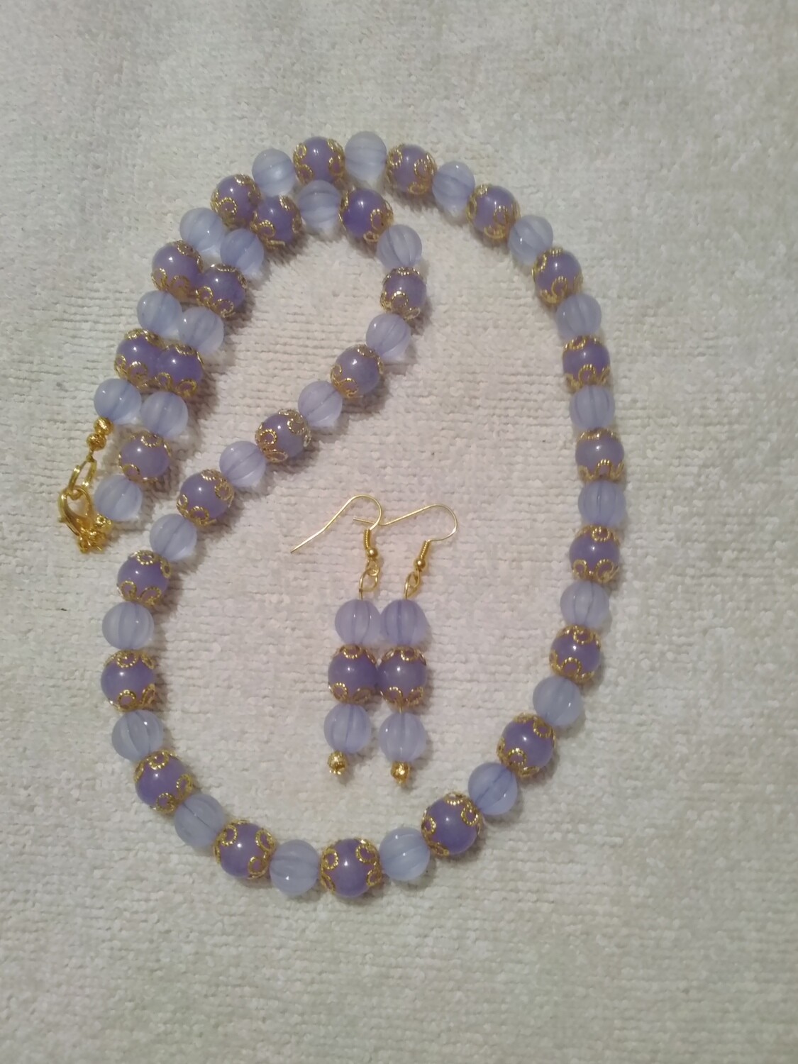 Purple Beaded Jewelry Set